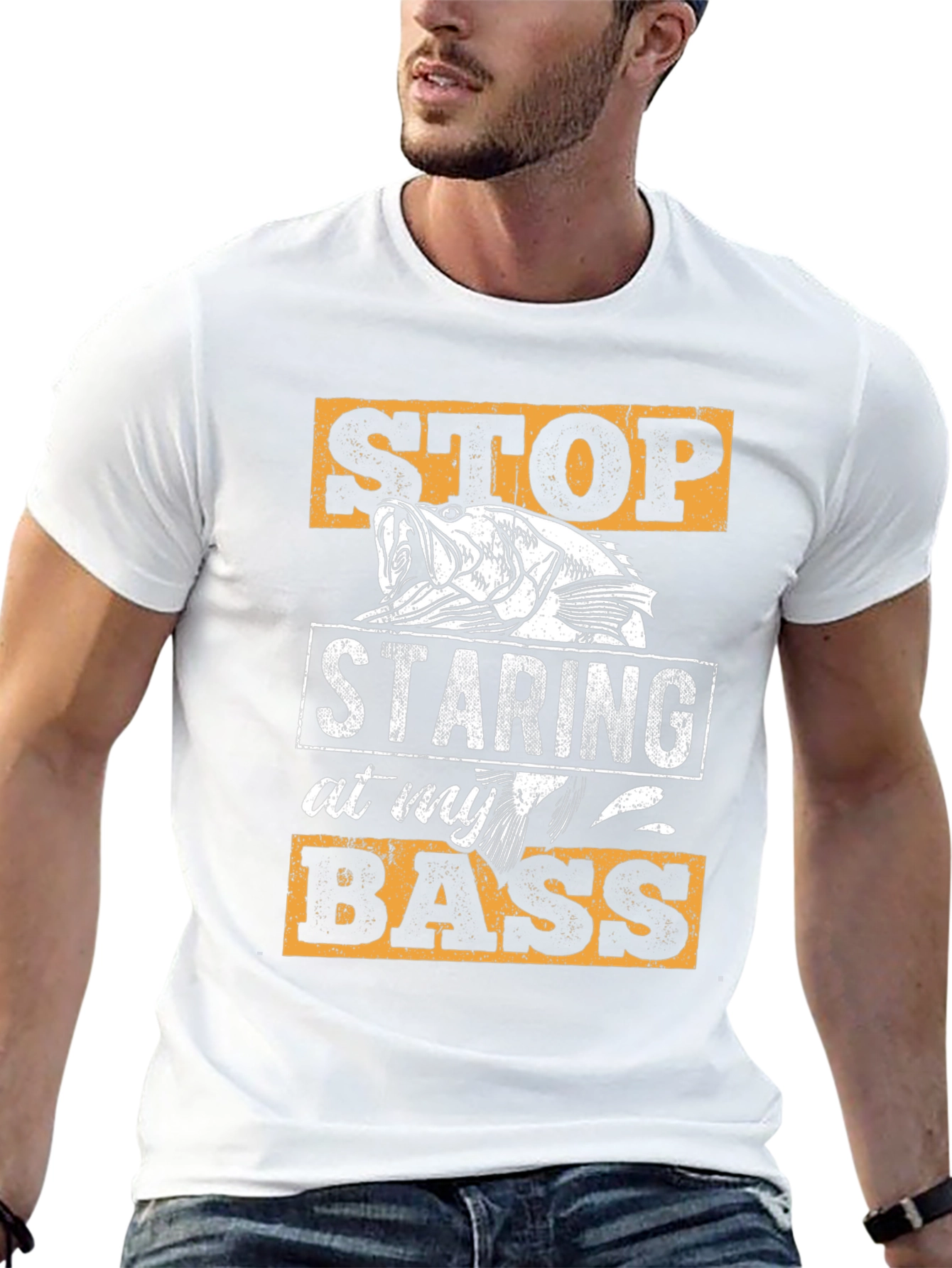 Stop Staring At My Bass Fishing T-Shirt