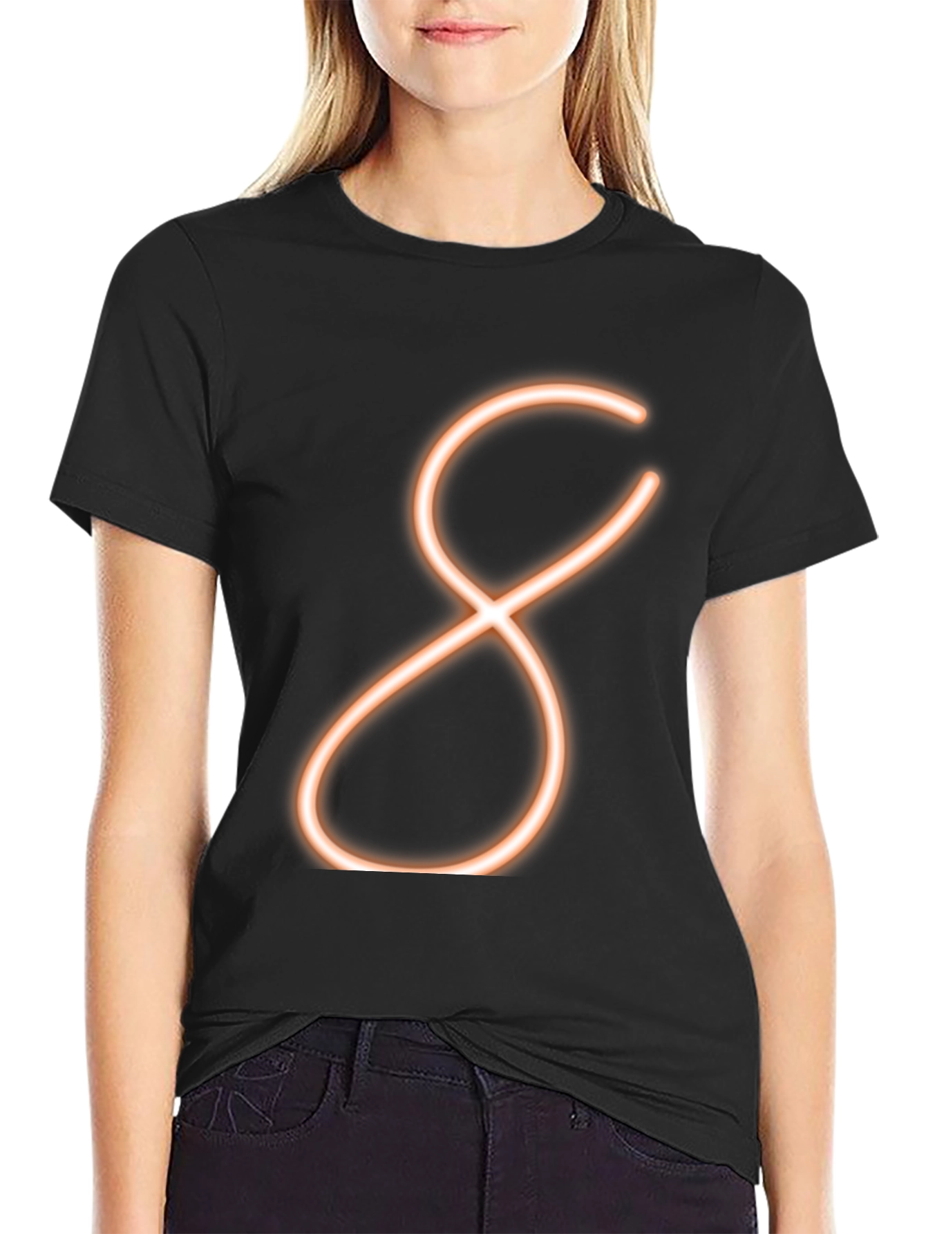 Neon Infinity Symbol Black T-Shirt