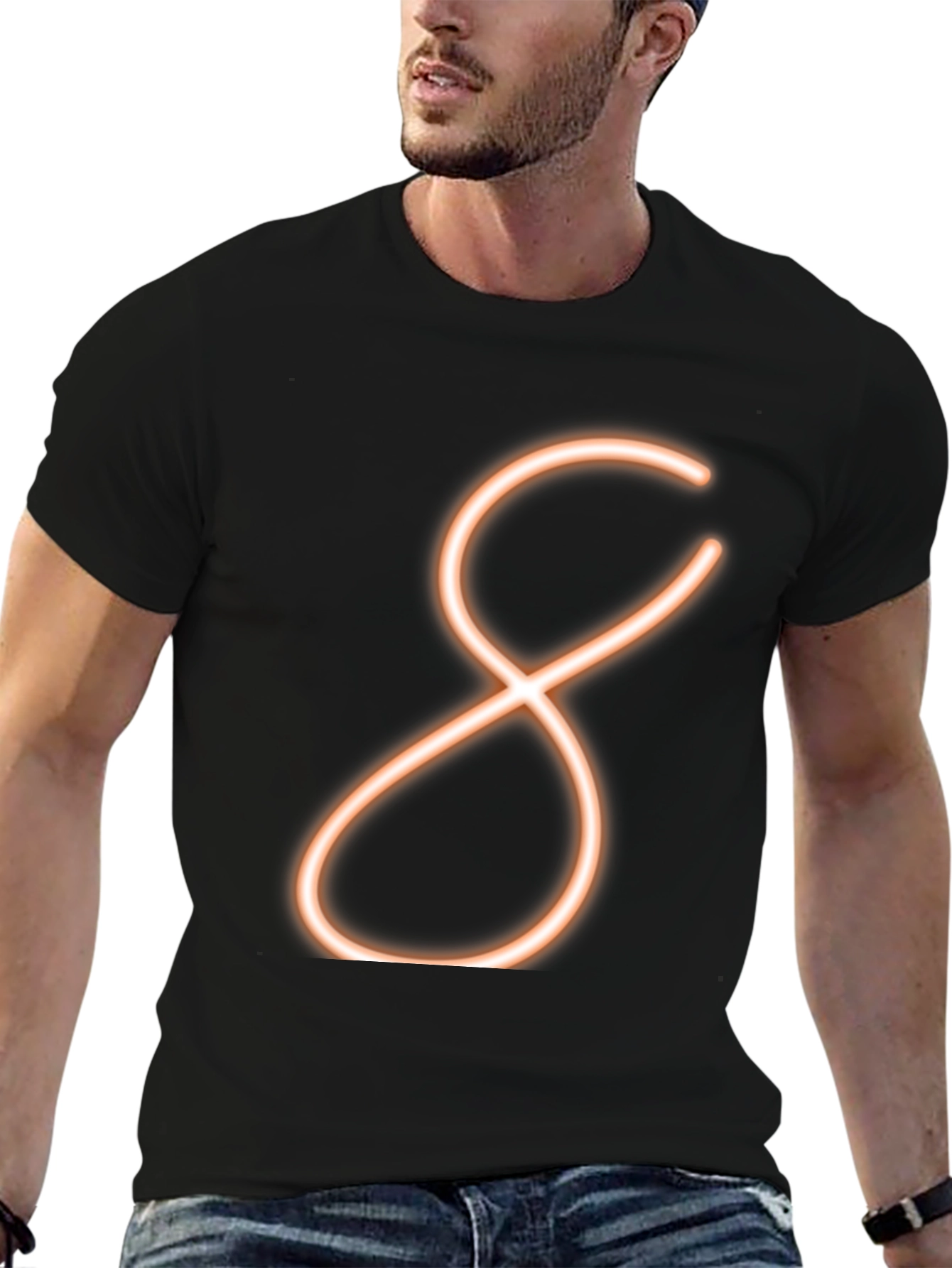 Neon Infinity Symbol Black T-Shirt