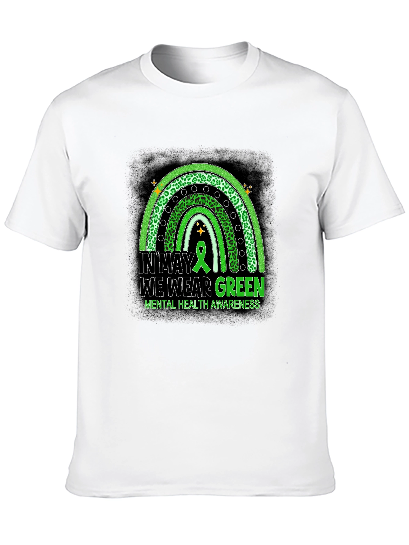 Mental Health Awareness Green Rainbow T-Shirt