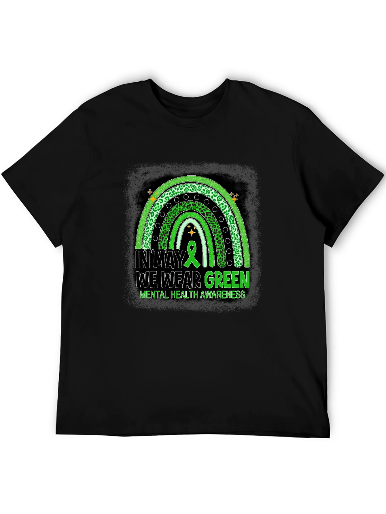 Mental Health Awareness Green Rainbow T-Shirt