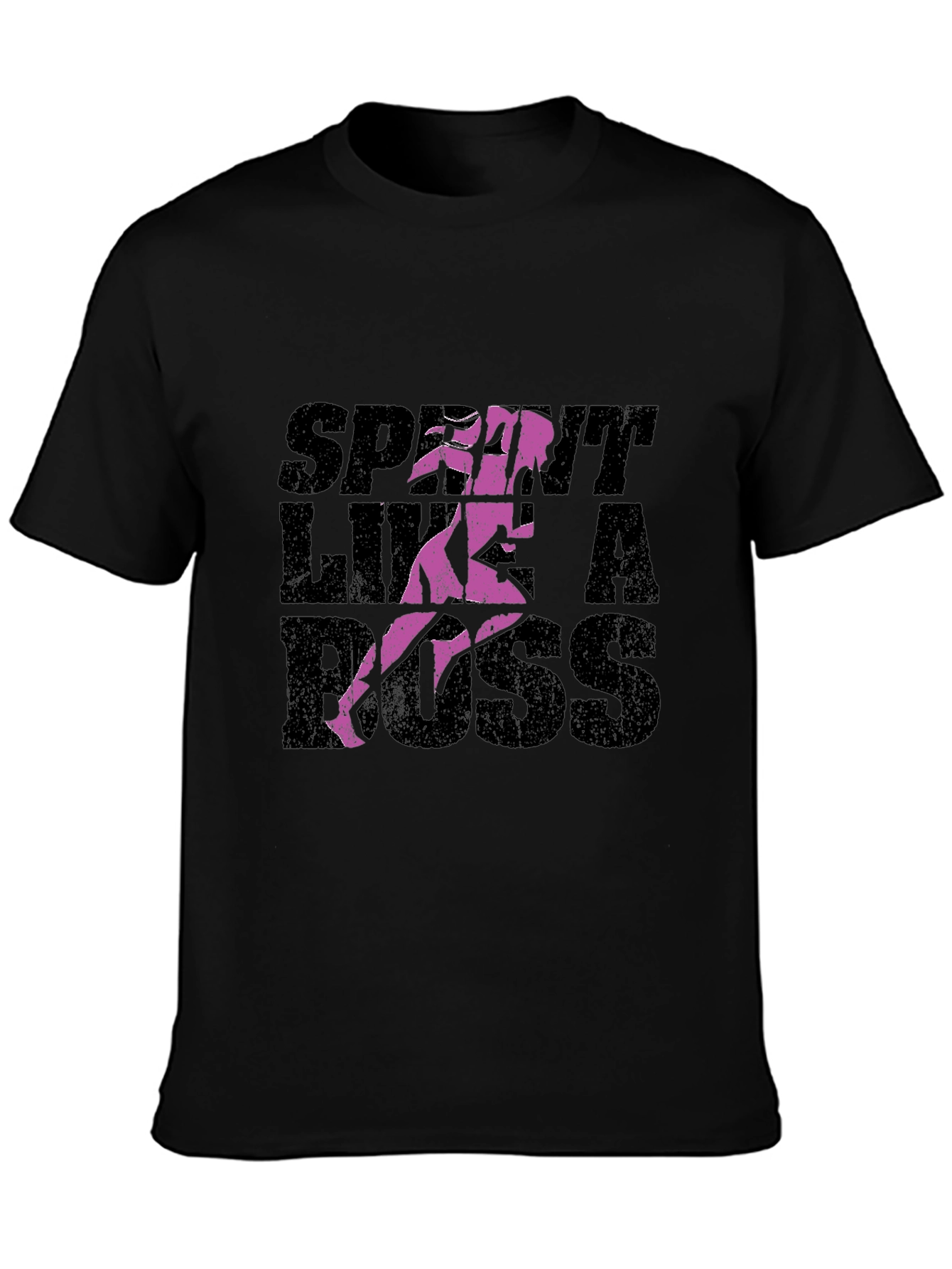 Sprint Like a Boss Graphic T-Shirt - Black
