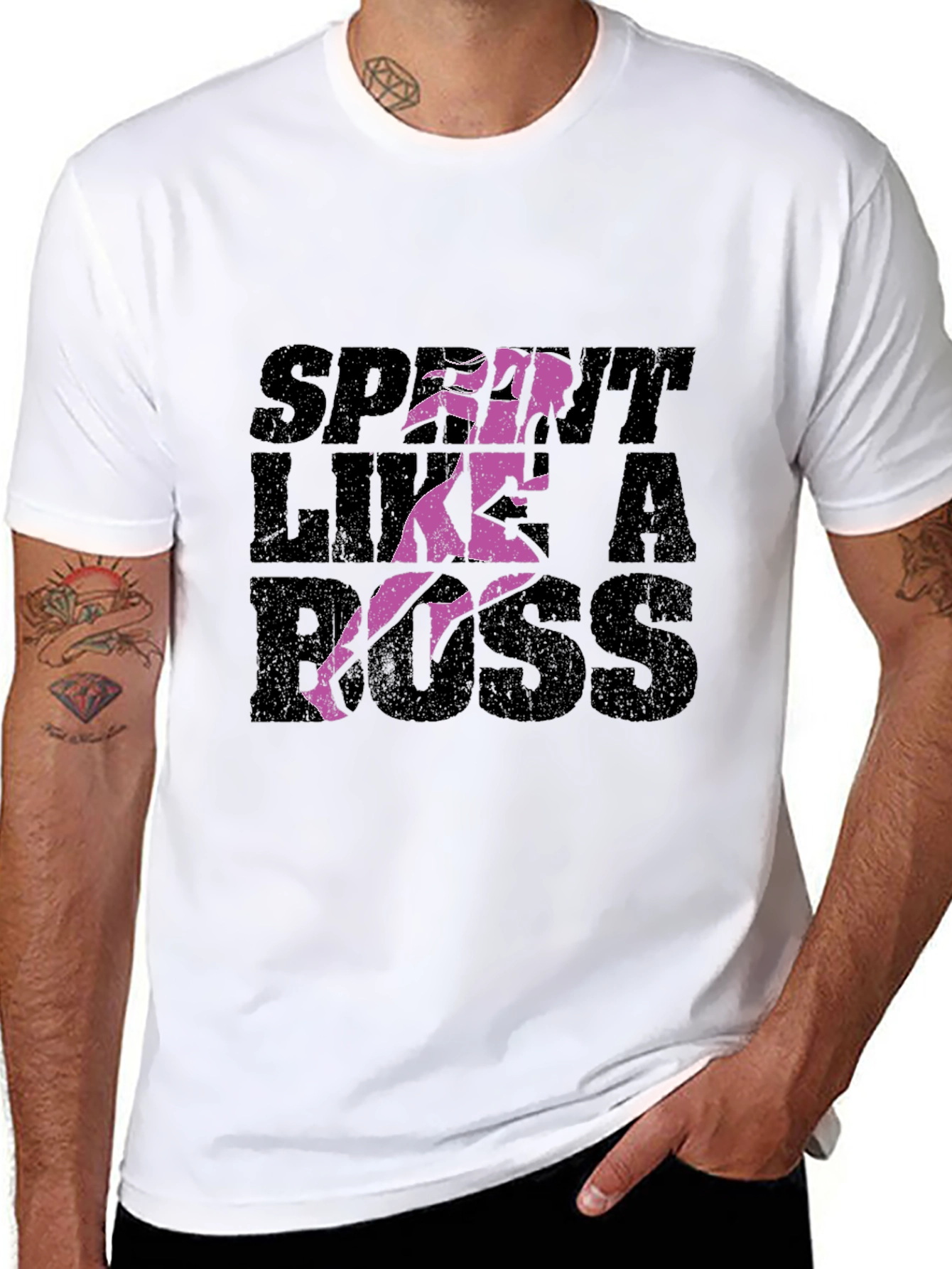 Sprint Like a Boss Graphic T-Shirt - Black