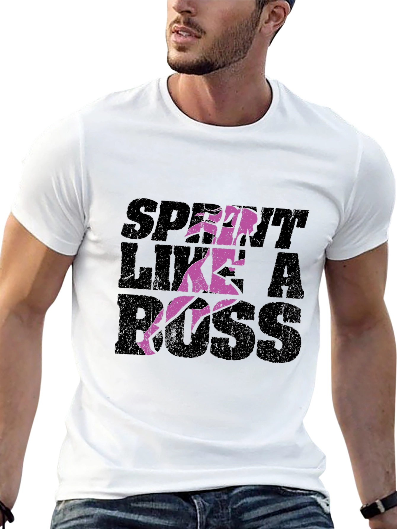 Sprint Like a Boss Graphic T-Shirt - Black