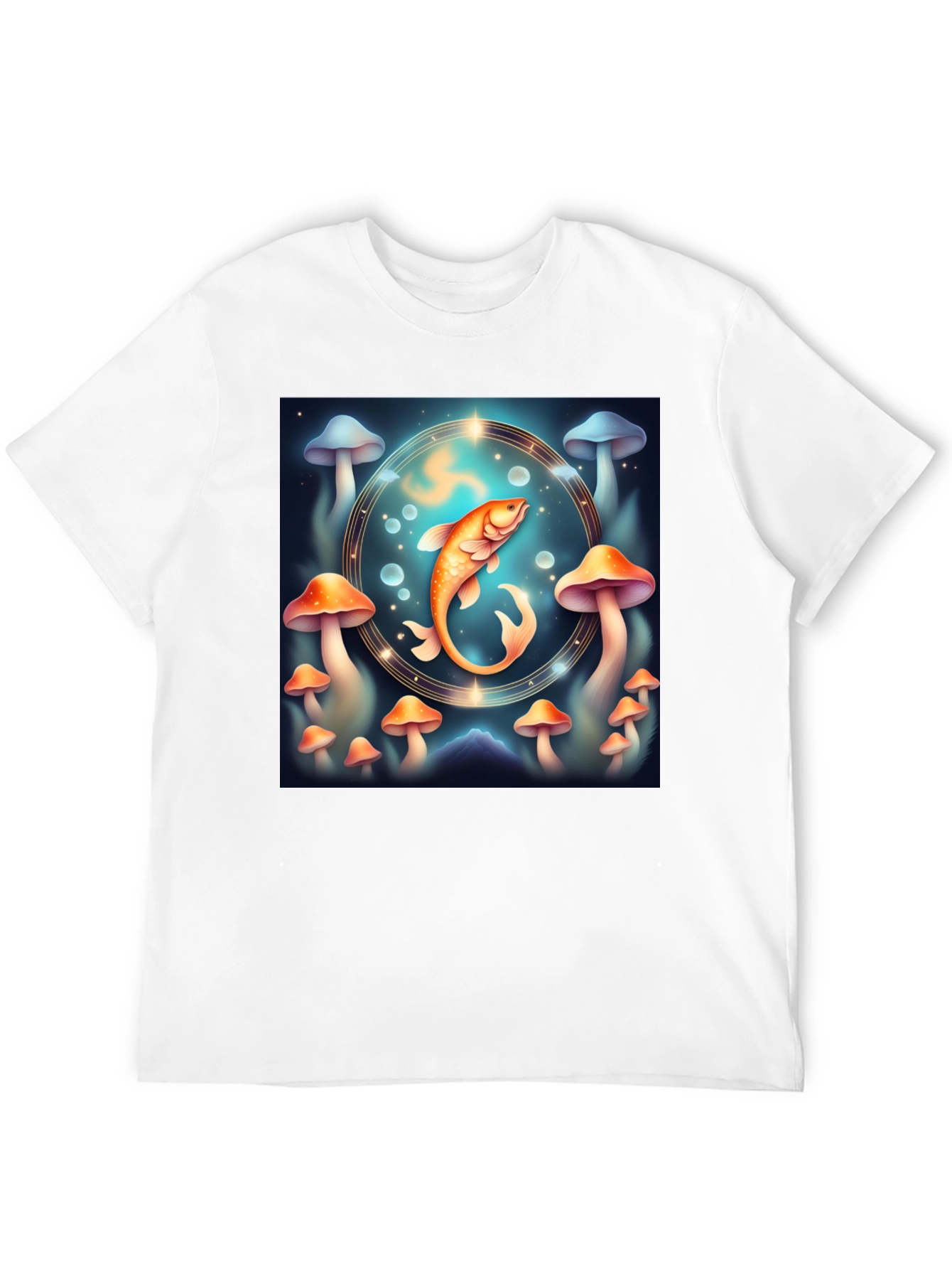 Mystical Fish & Mushroom Graphic Tee - Unisex