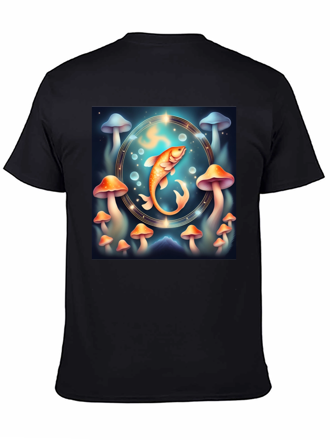 Mystical Fish & Mushroom Graphic Tee - Unisex