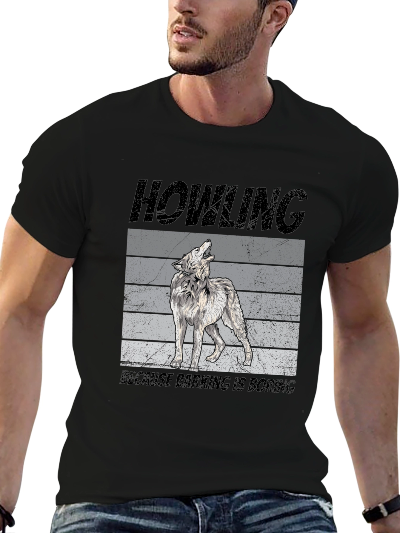 Howling Wolf Graphic Tee - Funny Animal Lover Shirt