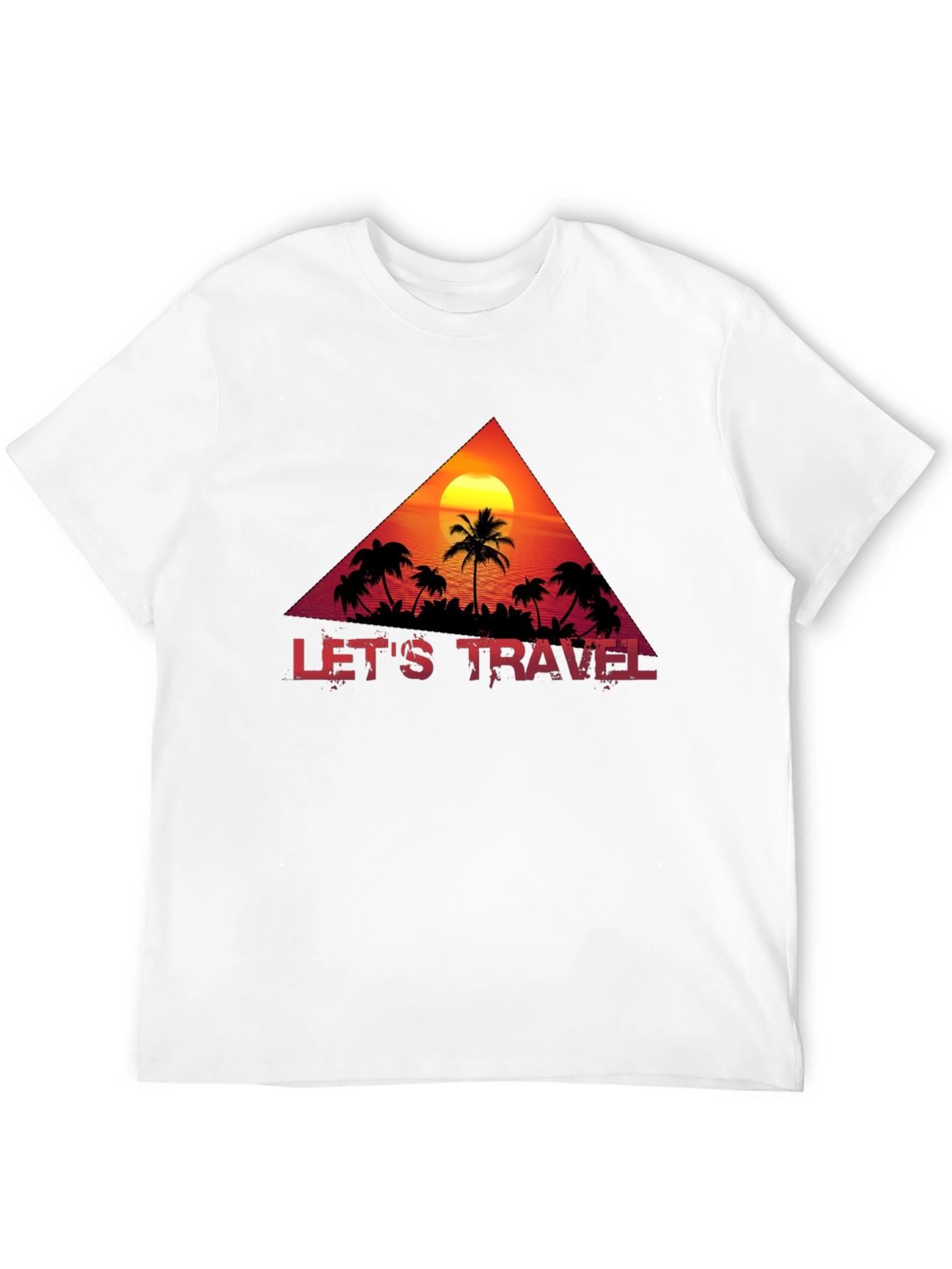 Lets Travel Graphic Tee - Island Sunset Design