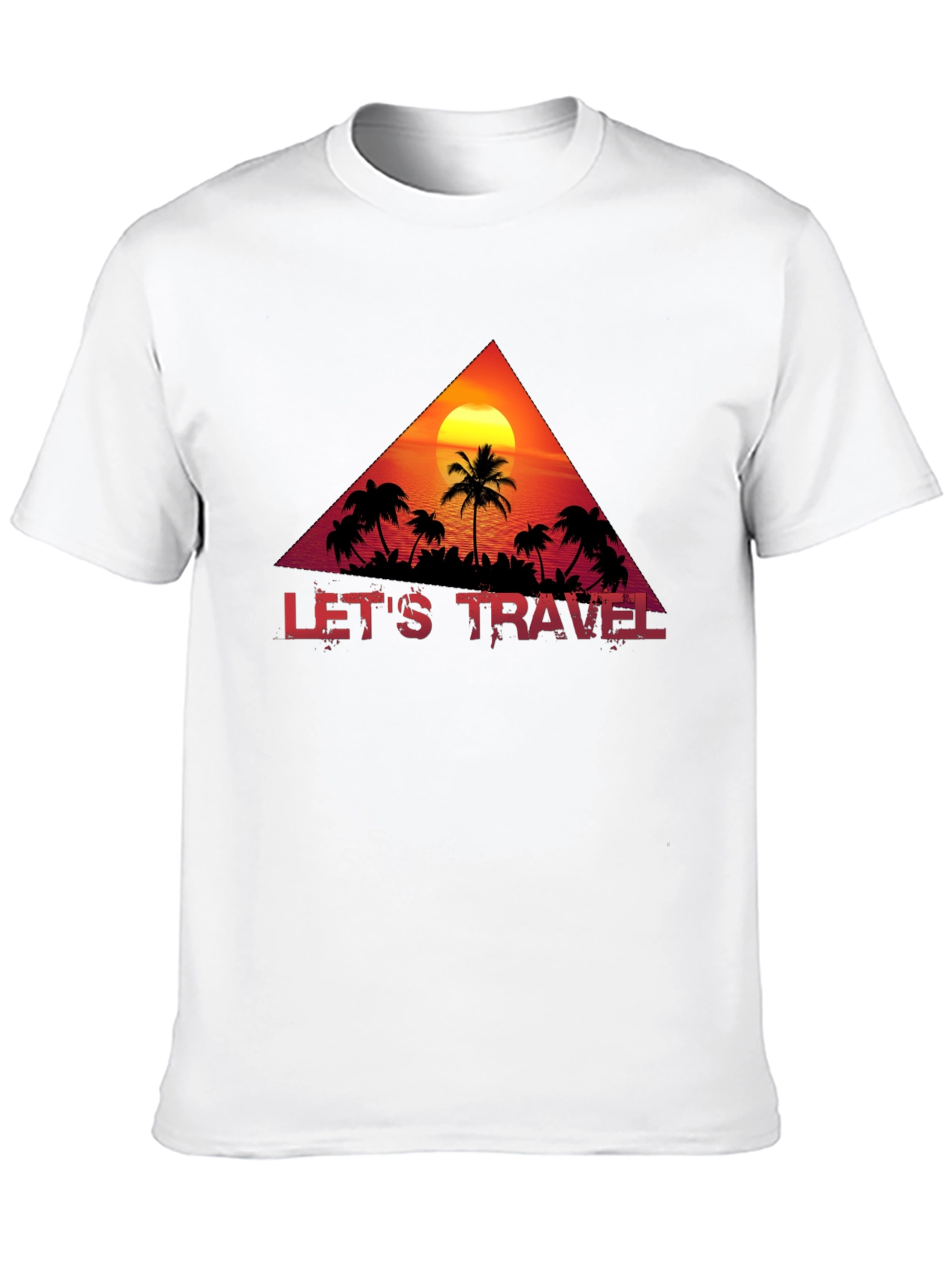 Lets Travel Graphic Tee - Island Sunset Design