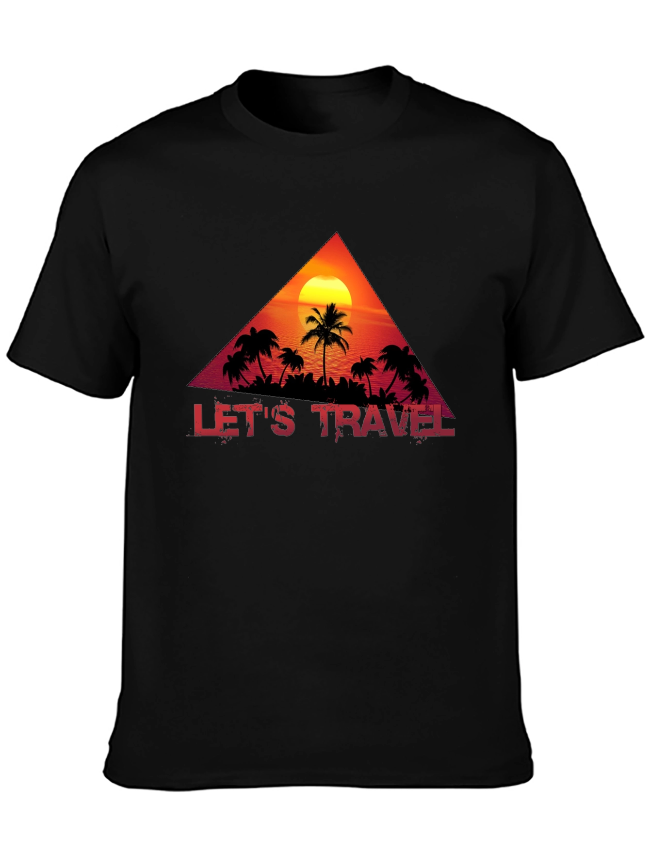 Lets Travel Graphic Tee - Island Sunset Design