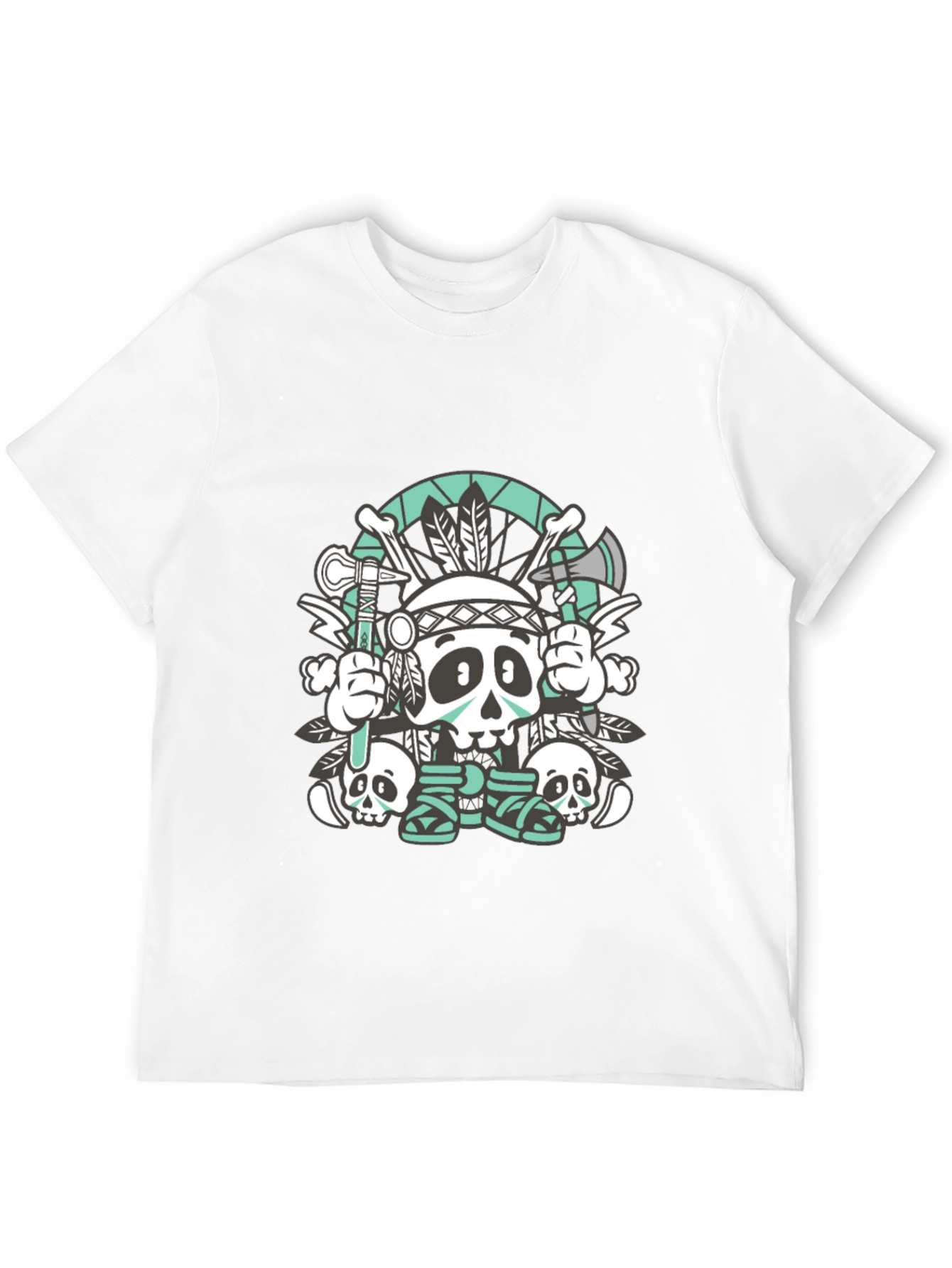Skull Chief Graphic Tee - Black Cotton T-Shirt