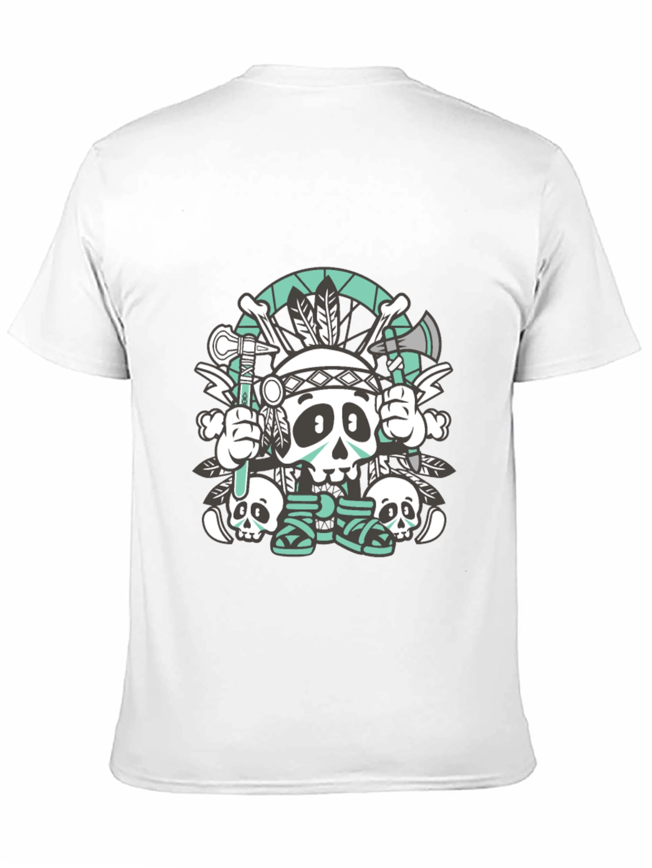 Skull Chief Graphic Tee - Black Cotton T-Shirt