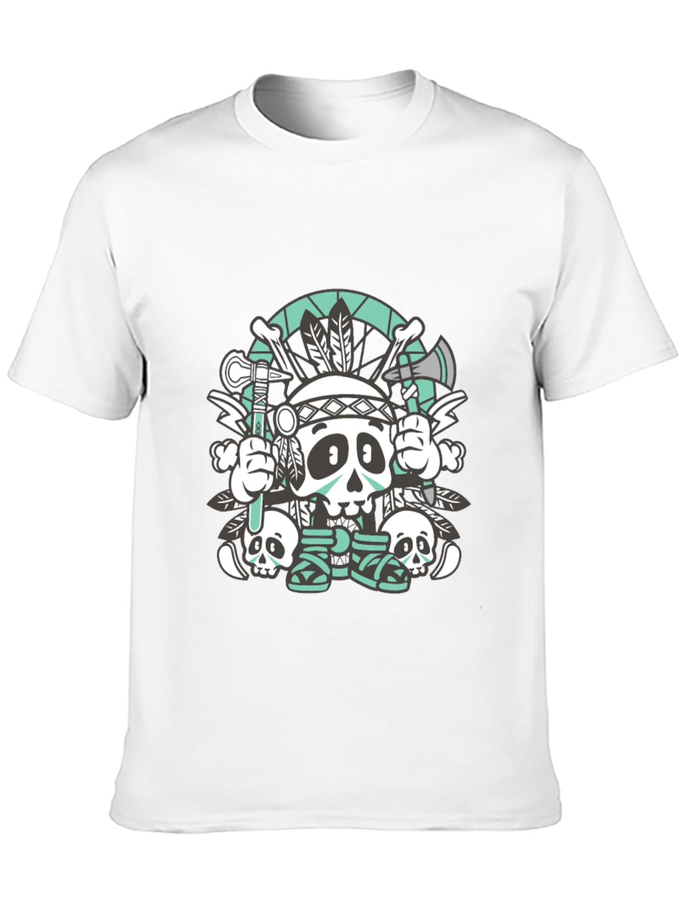 Skull Chief Graphic Tee - Black Cotton T-Shirt