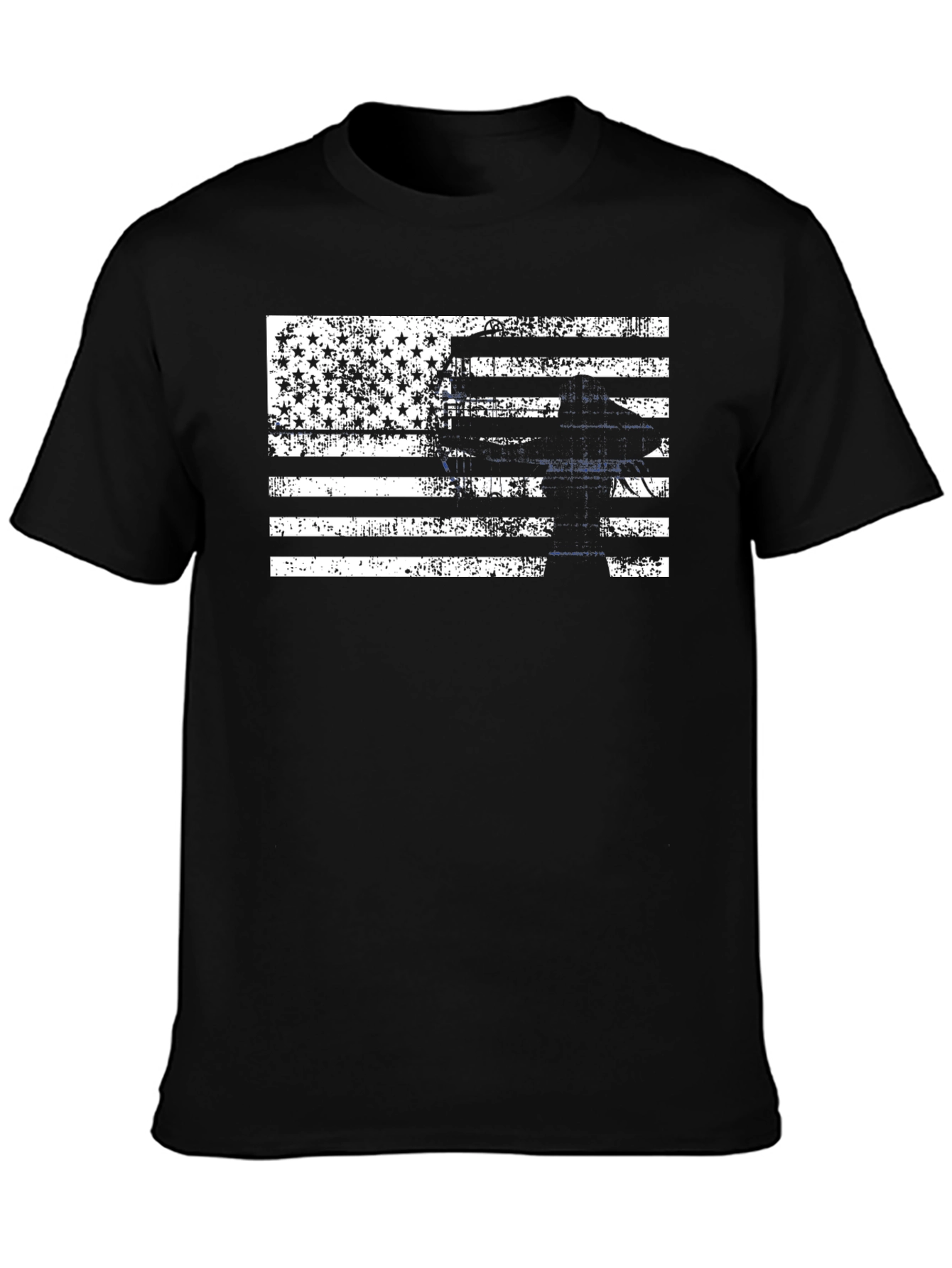 Distressed American Flag Lineman T-Shirt