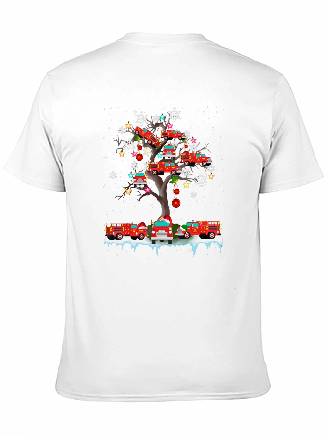 Firetruck Christmas Tree T-Shirt - Holiday Fun!