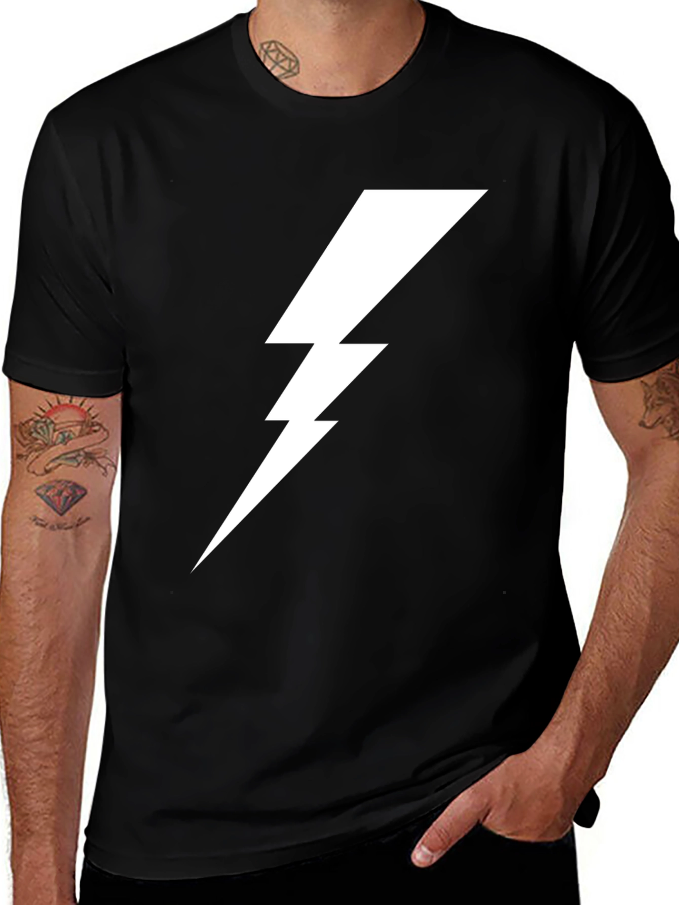 Lightning Bolt Graphic Tee - Mens Black Shirt