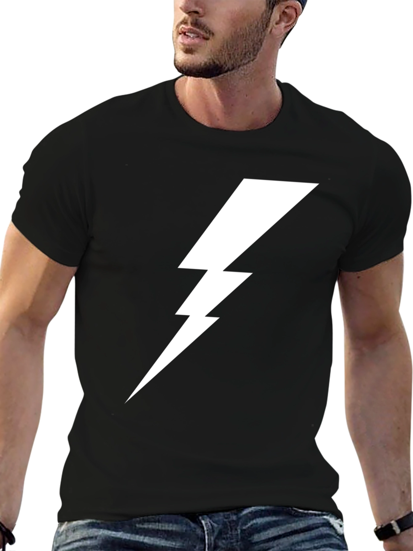 Lightning Bolt Graphic Tee - Mens Black Shirt
