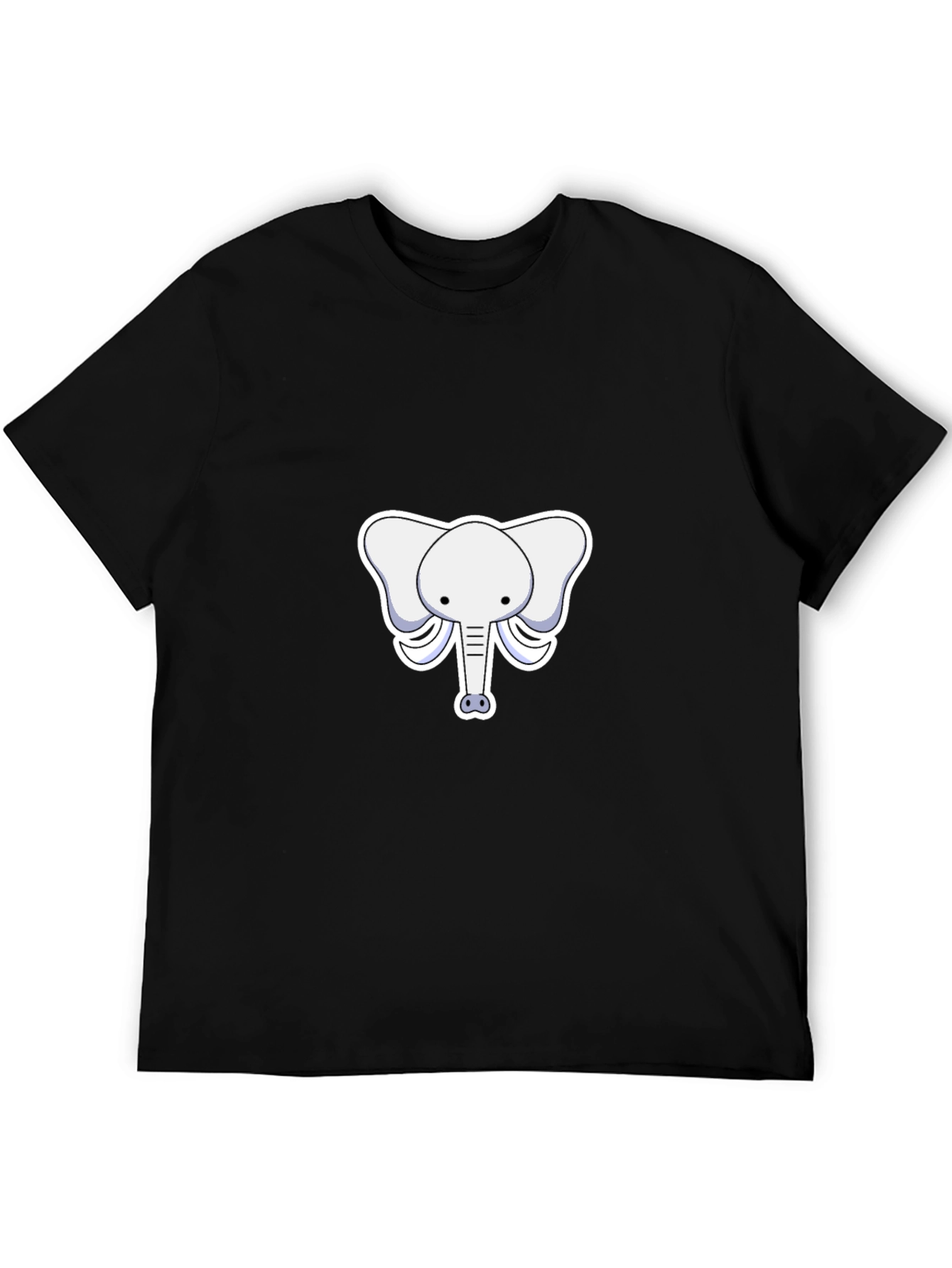 Cute Elephant Graphic Tee - Black