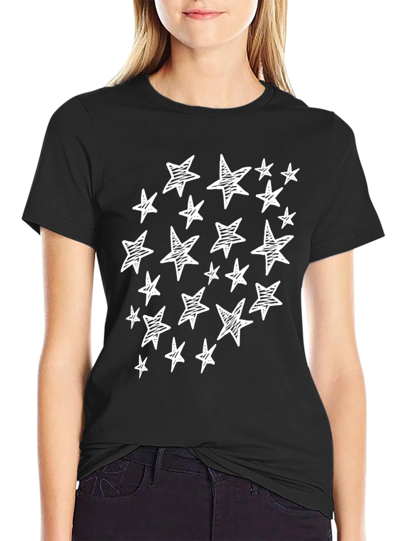 Starry Night Mens Black T-Shirt