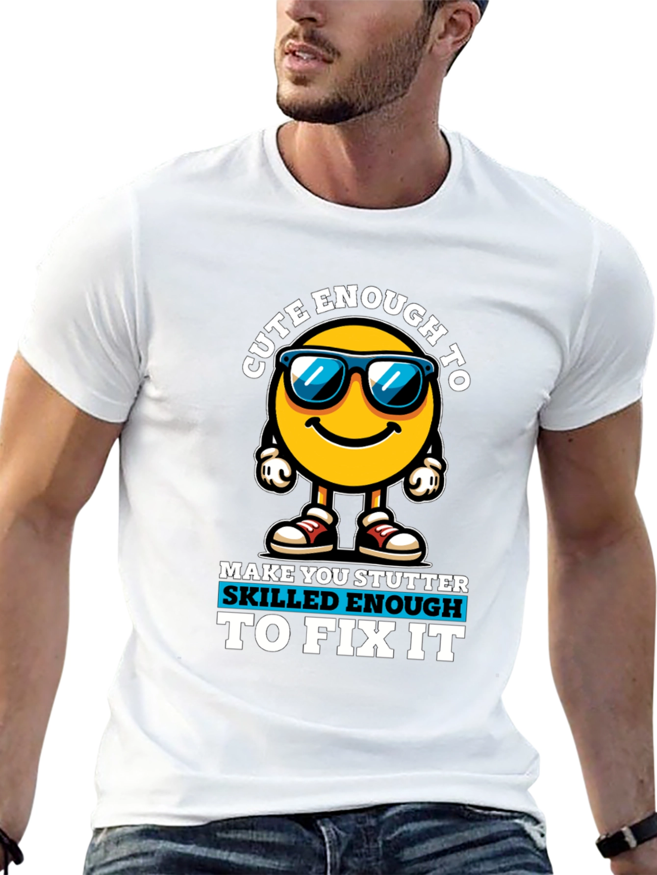 Cute Enough Skilled Enough Black Graphic Tee