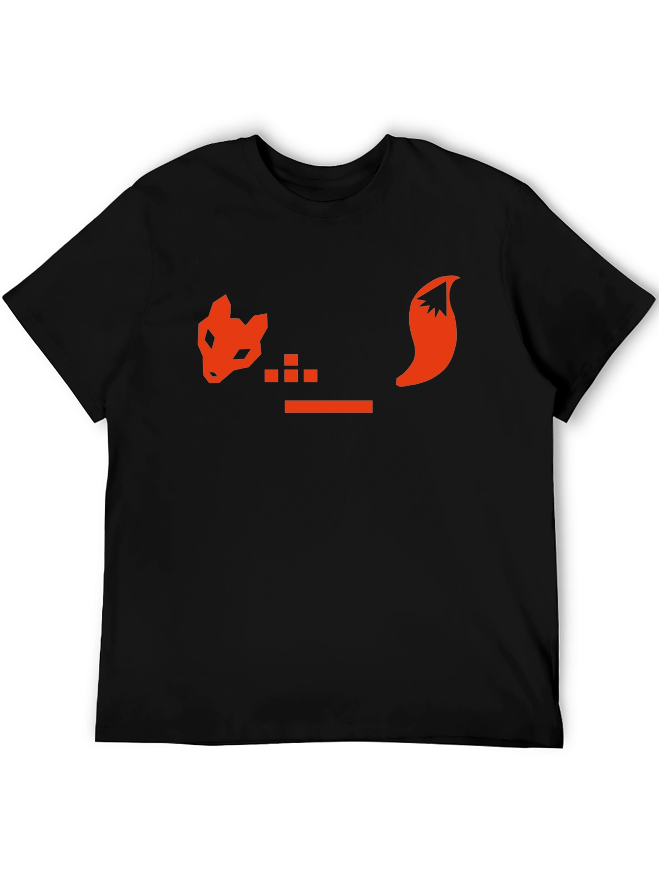 Geometric Fox Graphic T-Shirt - Black