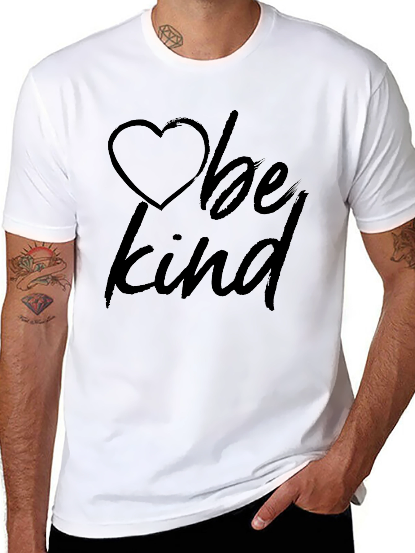 Be Kind Heart Graphic Tee - Classic Crew Neck