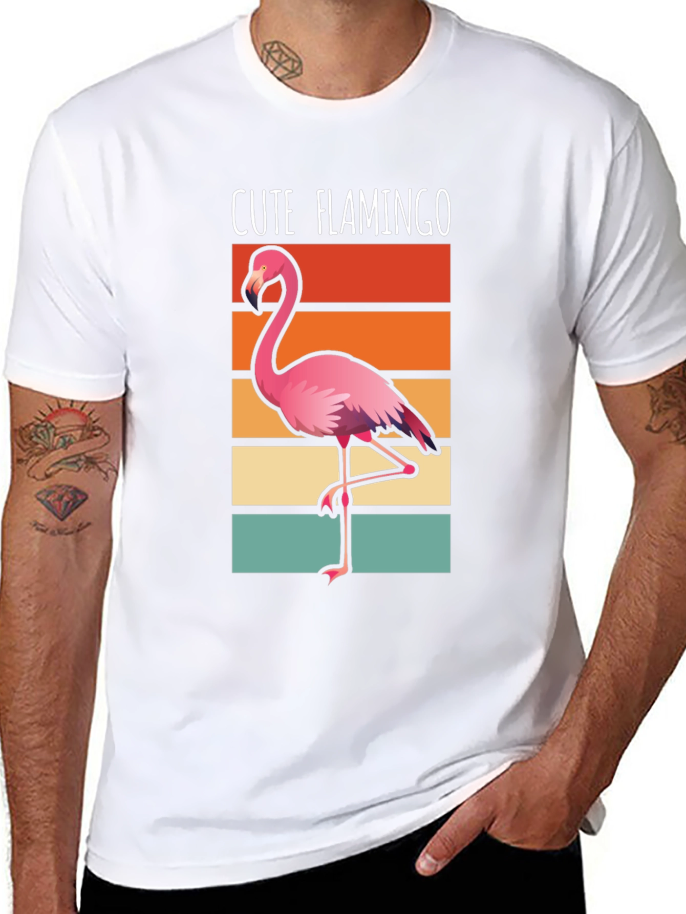 Cute Flamingo Retro Style T-Shirt