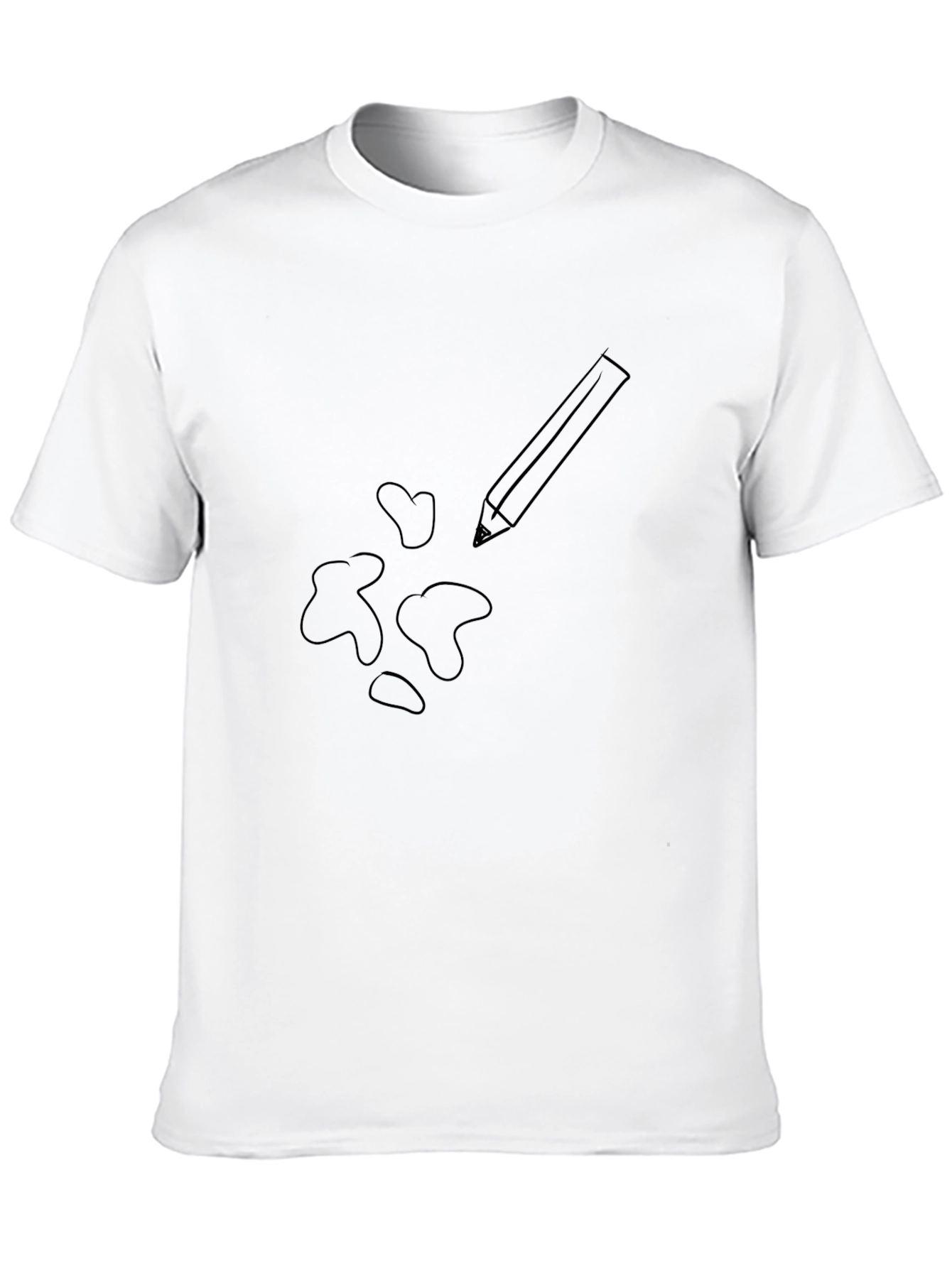 Pencil Sketch Tee - Black Casual T-Shirt