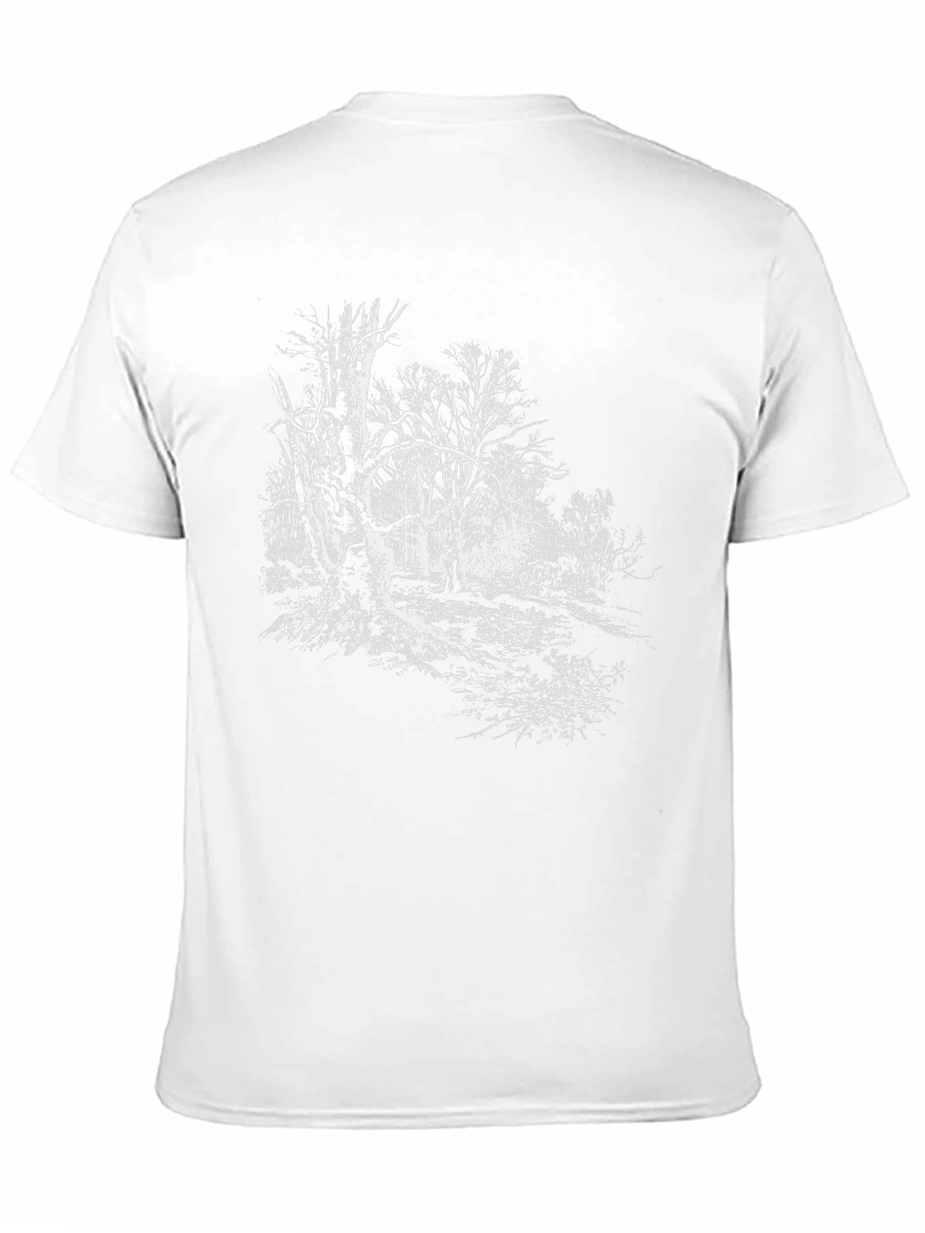 Eerie Forest Graphic Tee - Black Cotton T-Shirt