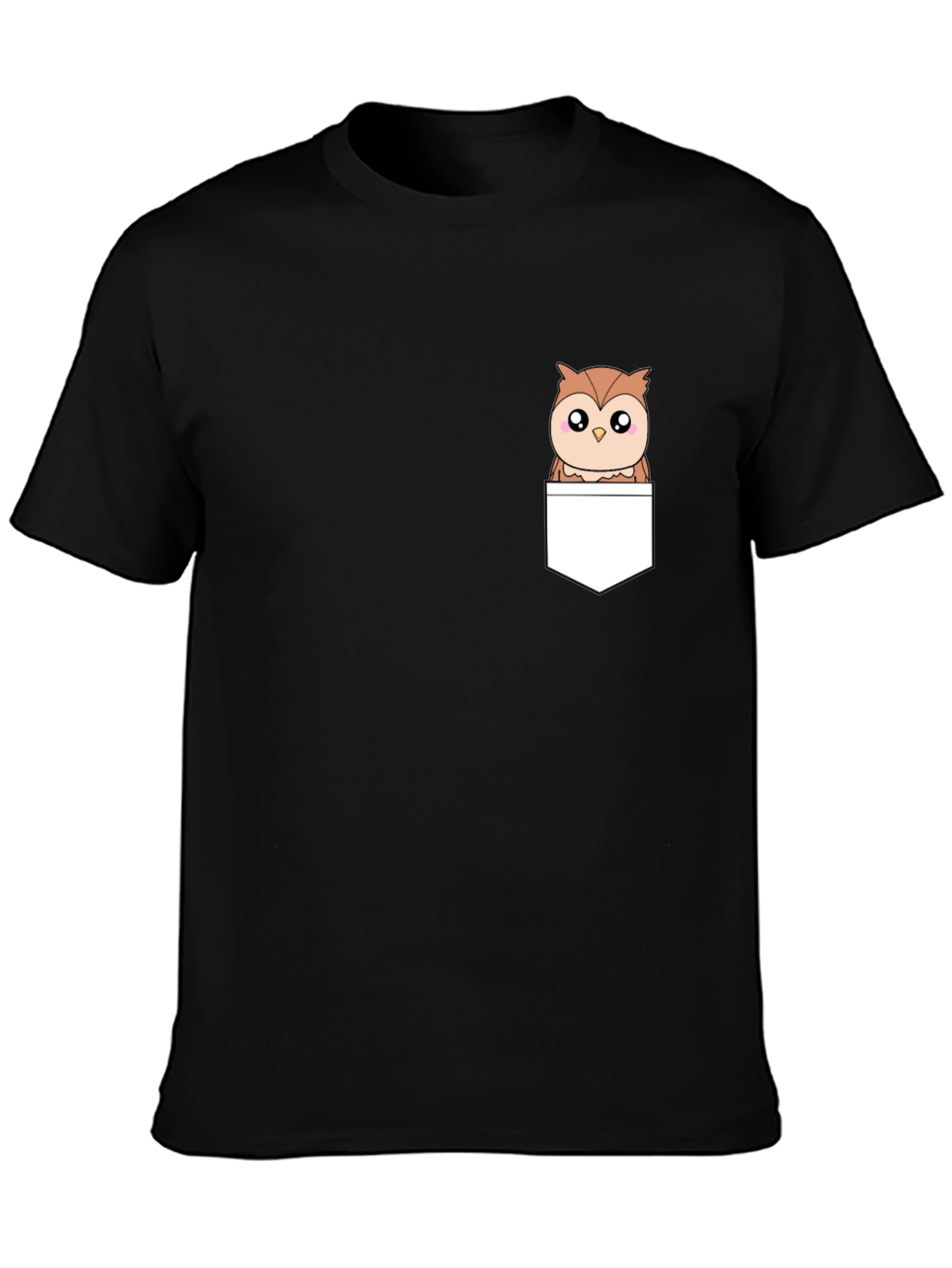 Owl in Pocket T-Shirt - Cute Animal Graphic Tee