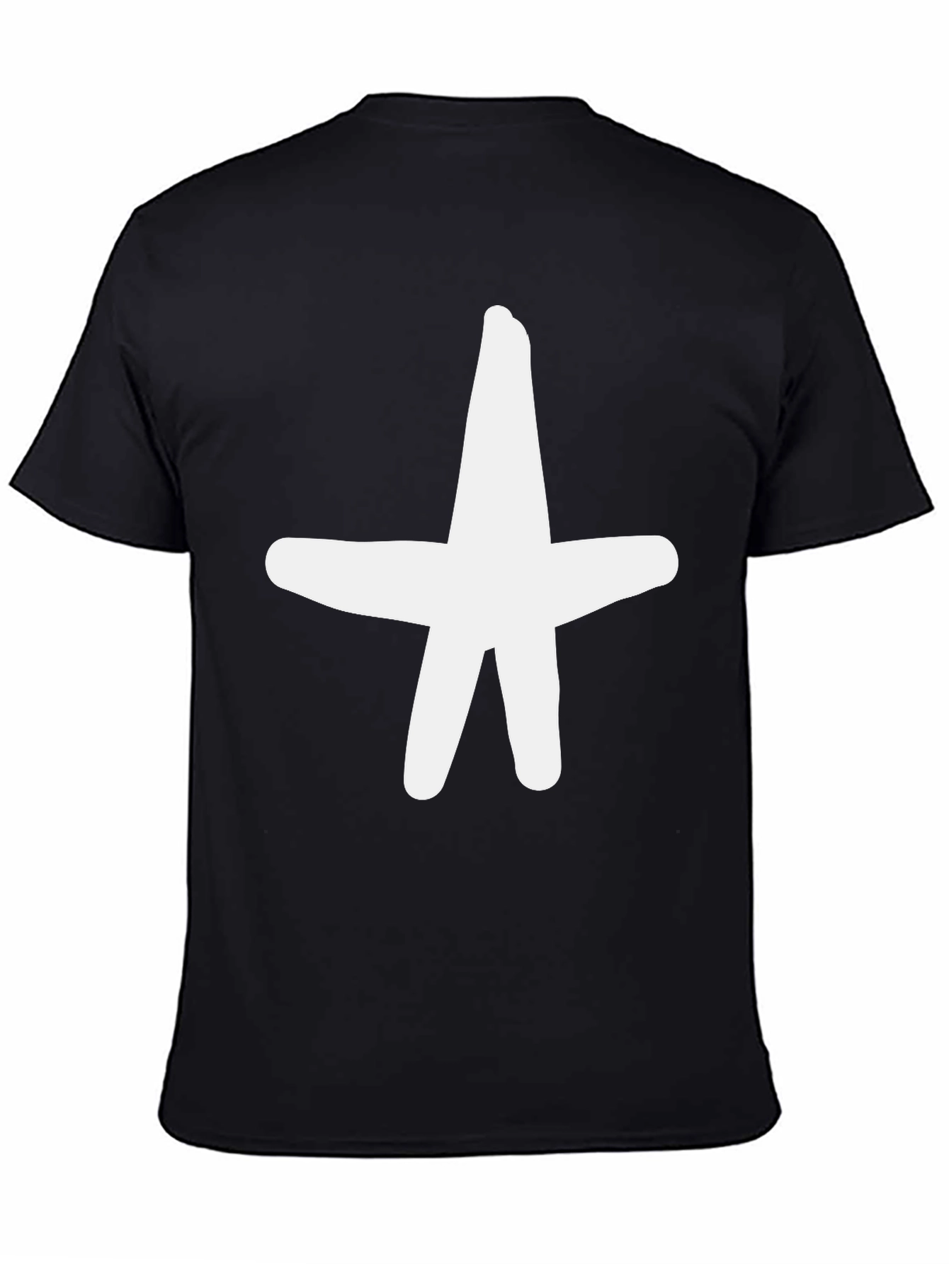 Bold Star Graphic Tee - Casual Black T-Shirt