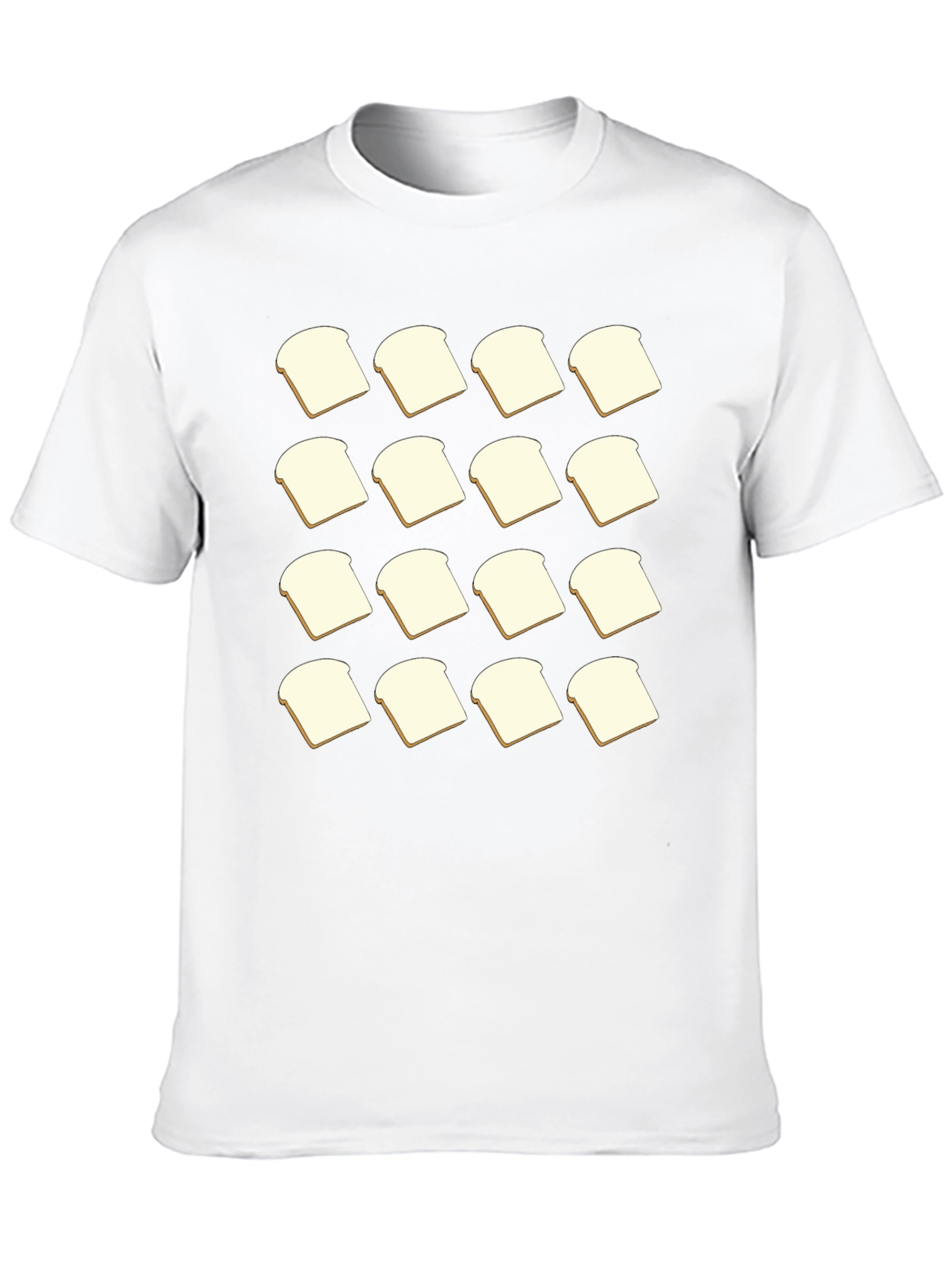 Bread Slice Pattern T-Shirt - Foodie Fashion