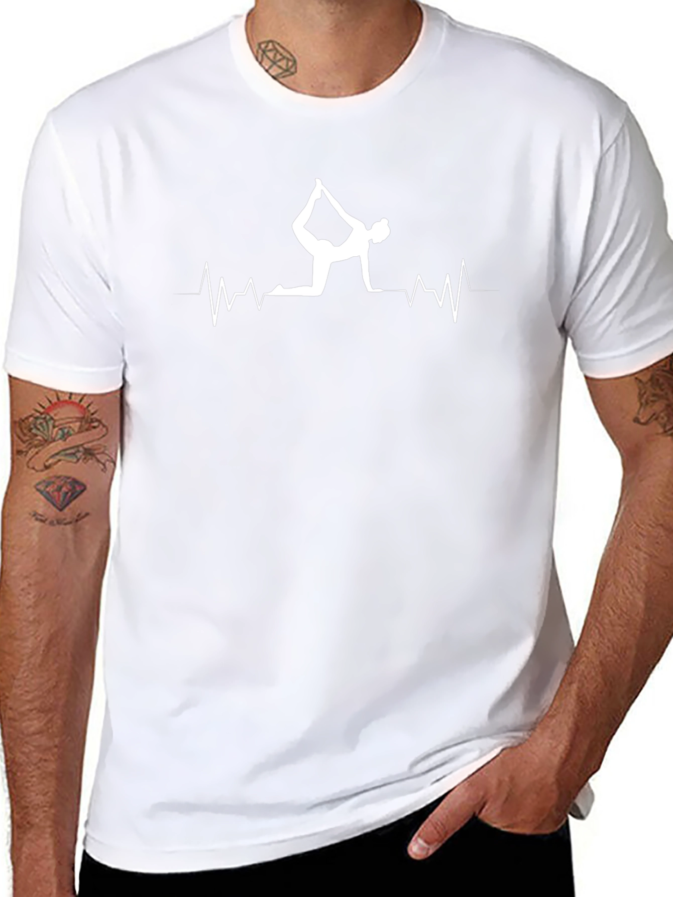 Yoga Heartbeat Graphic Tee - Black