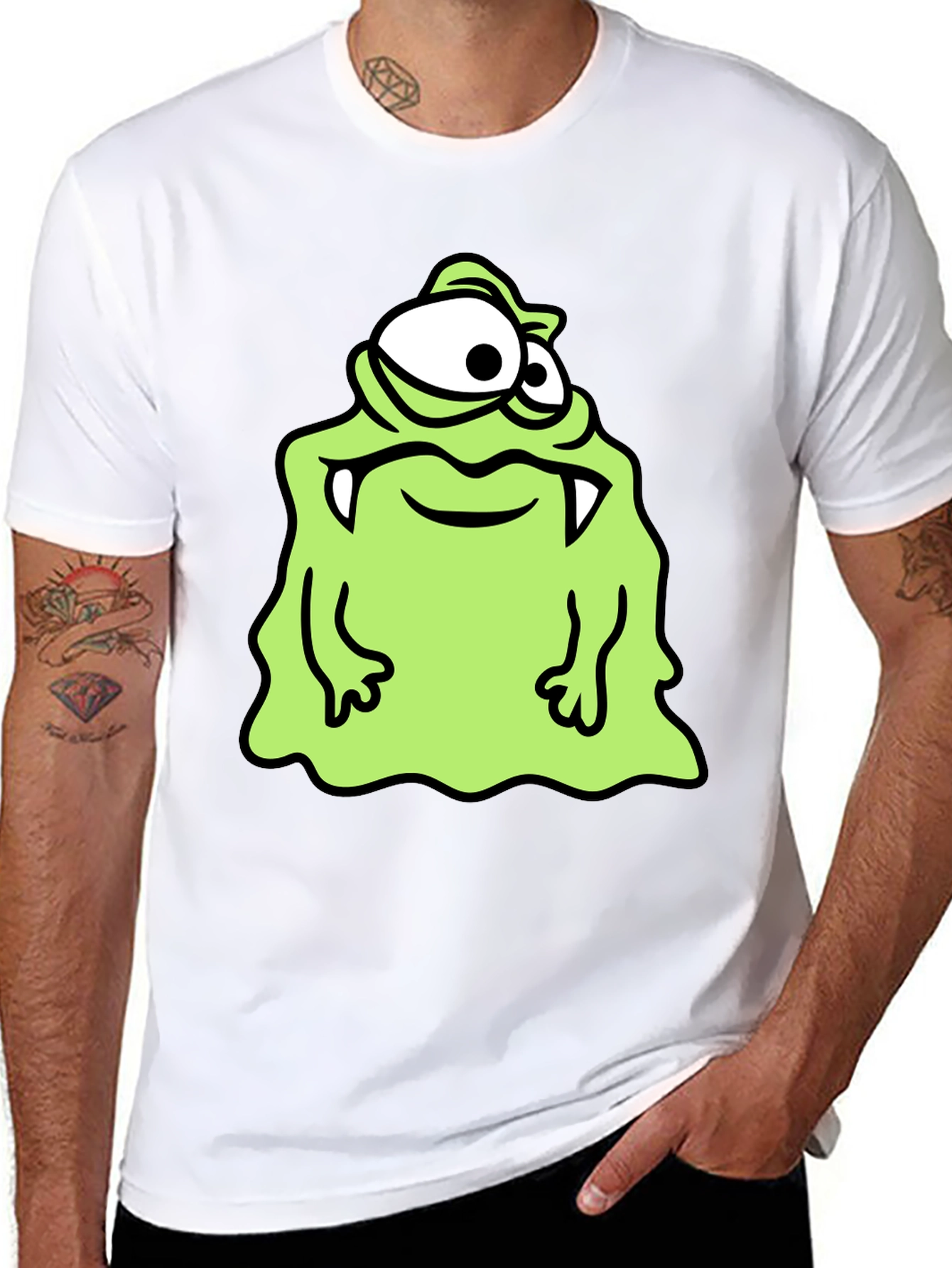 Monster Cartoon Graphic Print T-Shirt