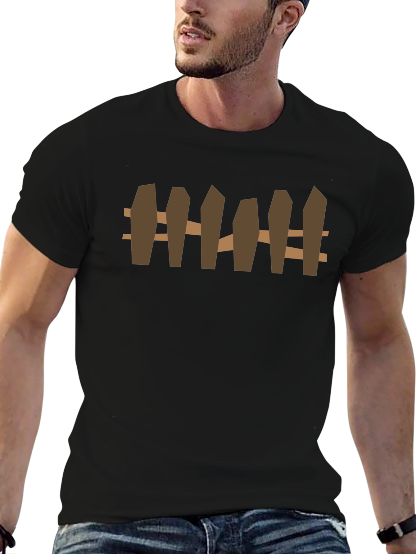 Rustic Fence Graphic Tee - Black Casual Shirt