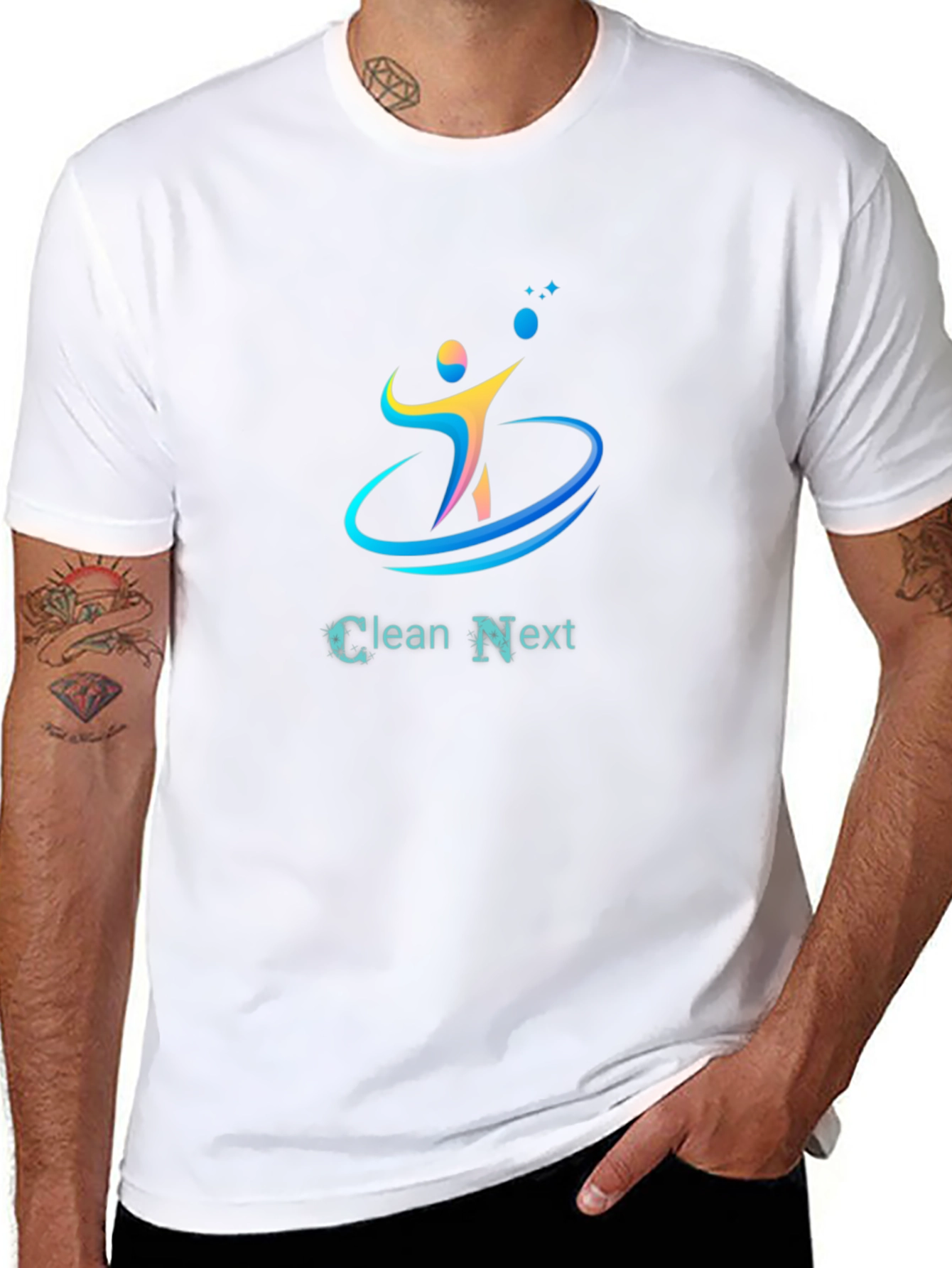 Clean Next Black Graphic Tee - Modern Style