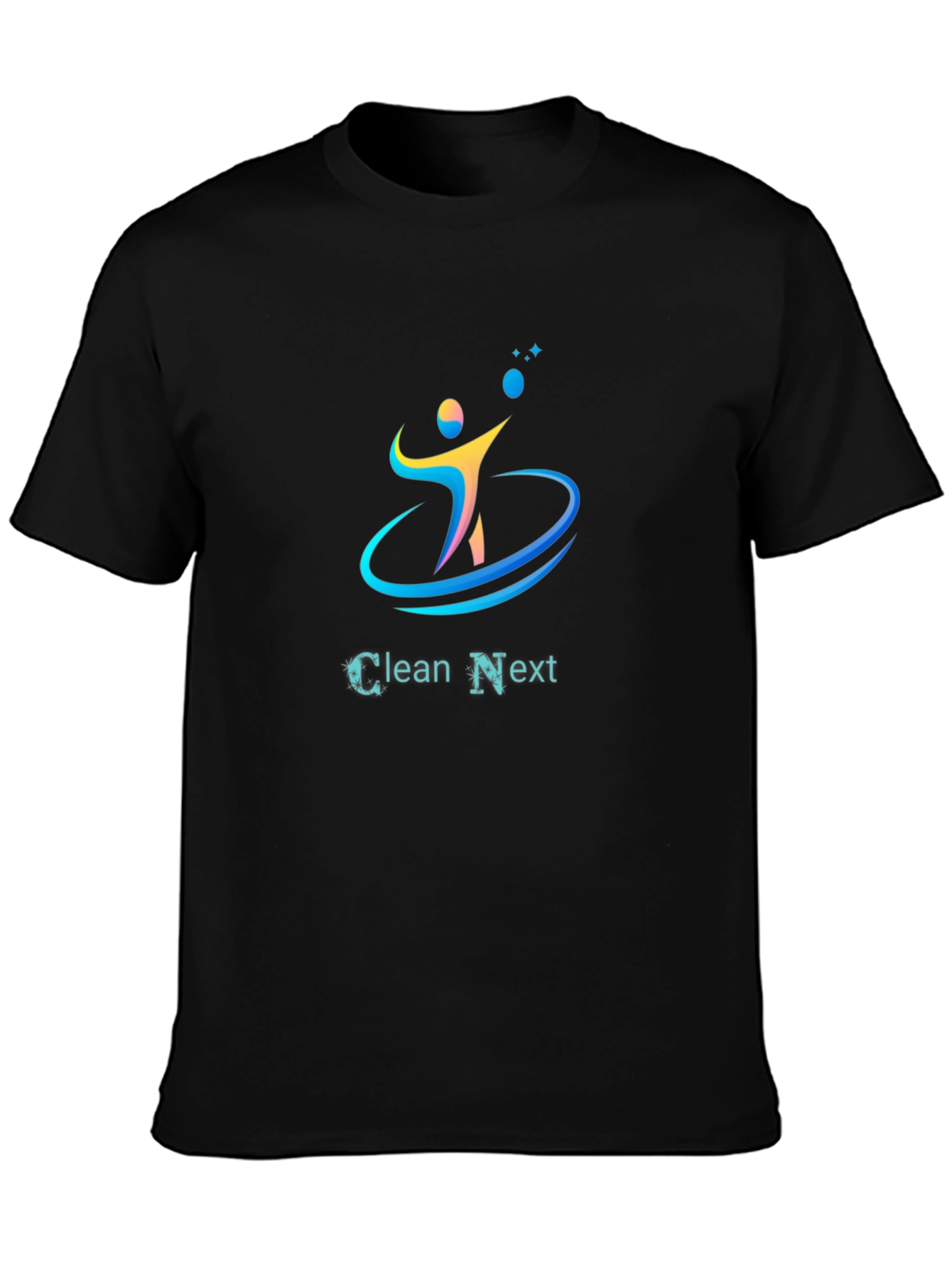 Clean Next Black Graphic Tee - Modern Style