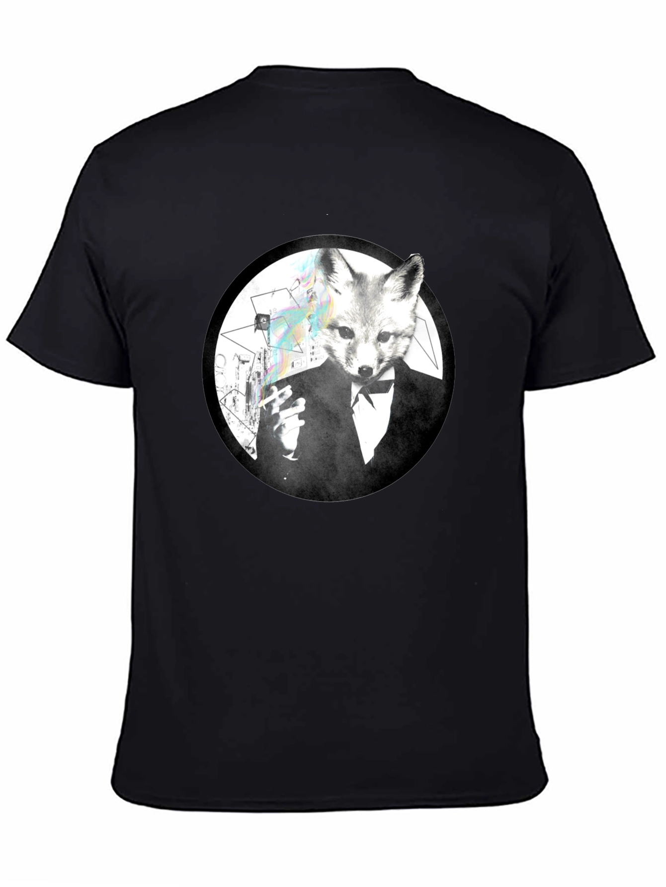 Fox Gentleman Graphic Tee - Black Cotton T-Shirt