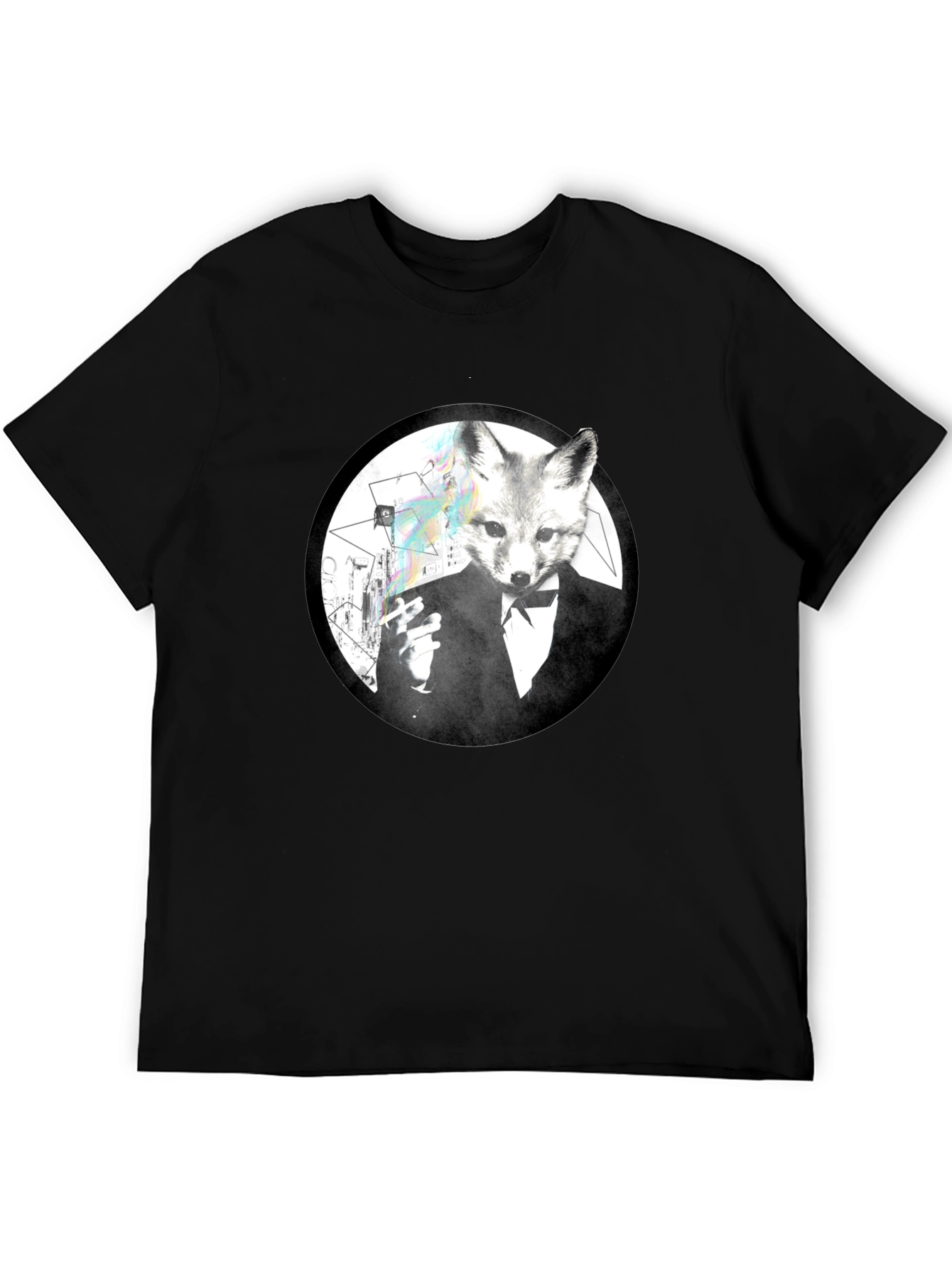 Fox Gentleman Graphic Tee - Black Cotton T-Shirt