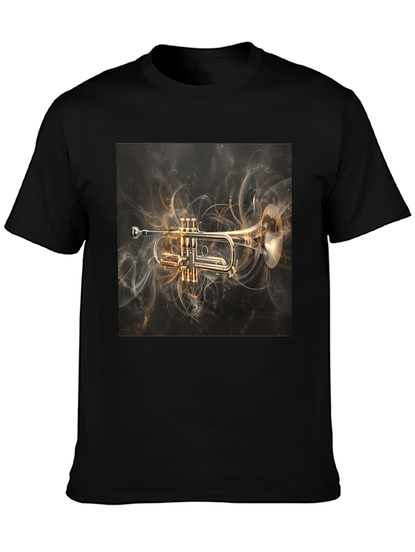 Trumpet Graphic Tee - Music Lovers Black T-Shirt