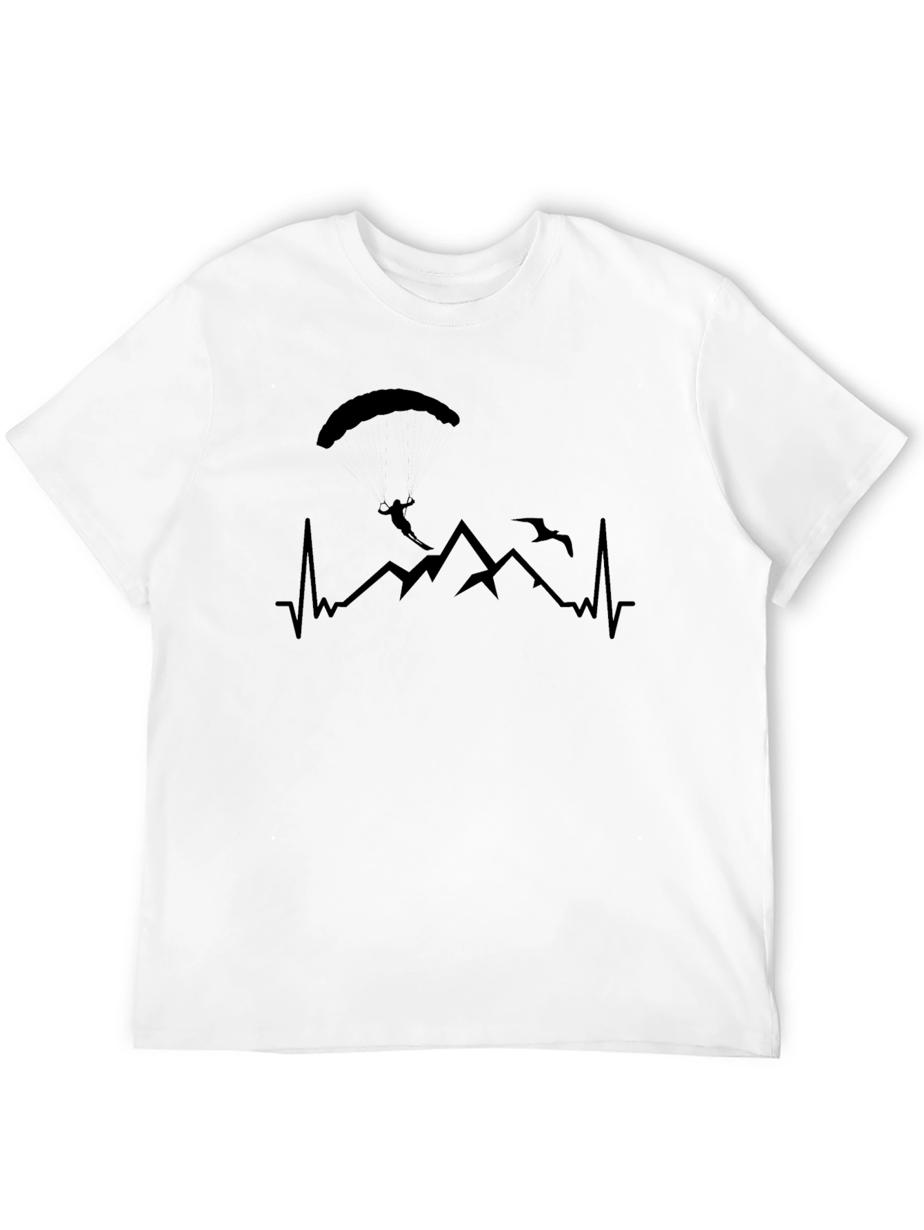 Paragliding Heartbeat T-Shirt - Black