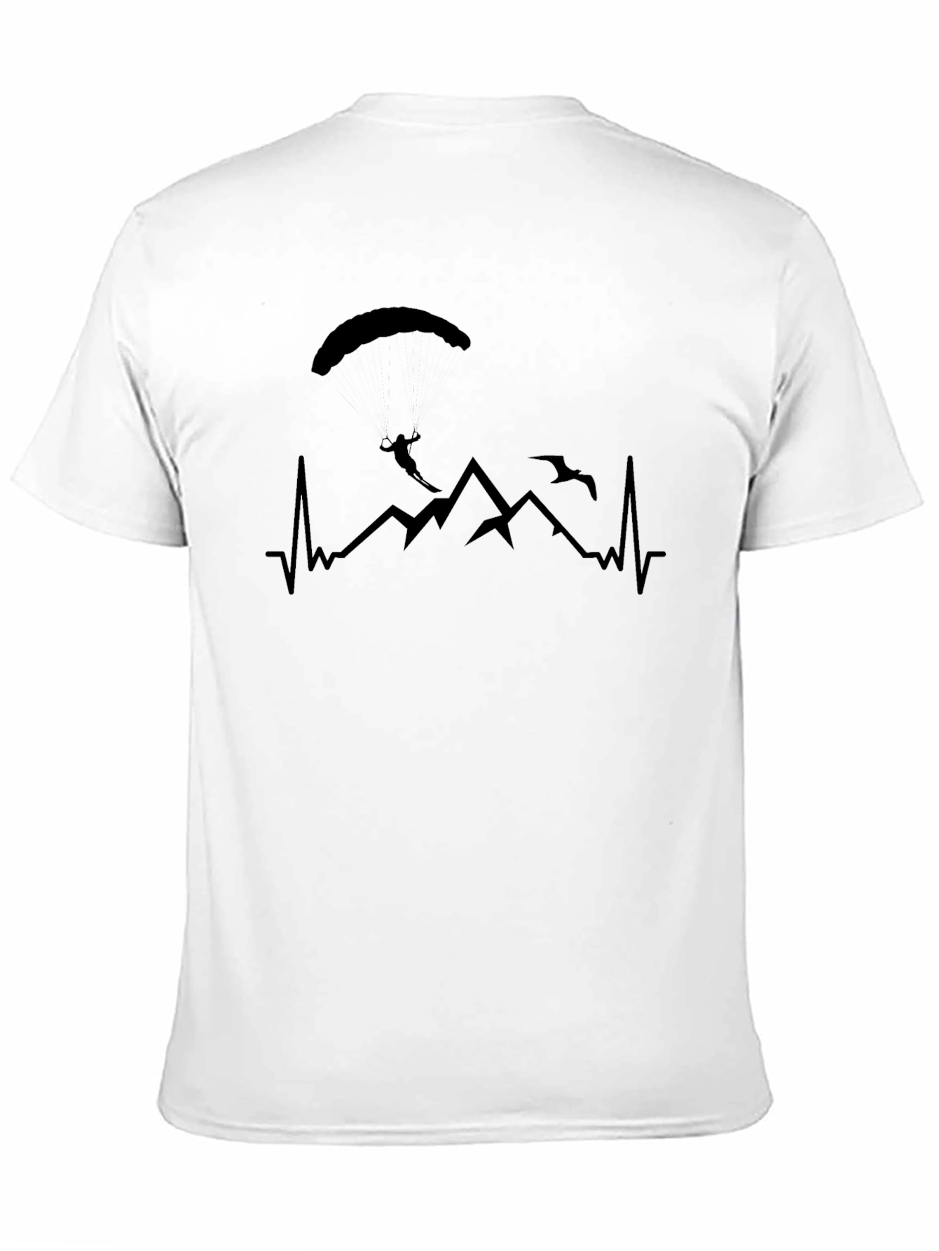 Paragliding Heartbeat T-Shirt - Black