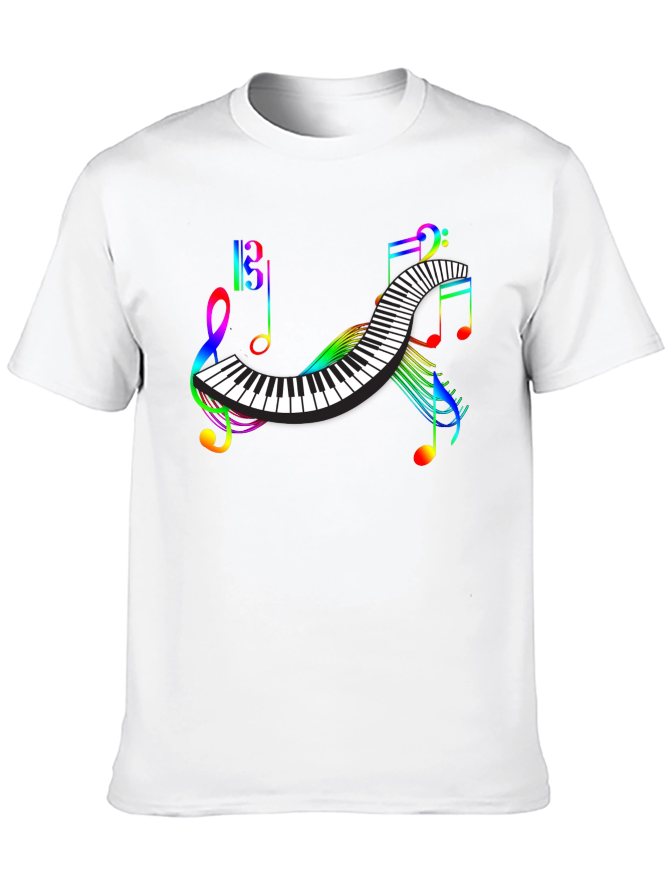 Rainbow Music Notes Piano T-Shirt