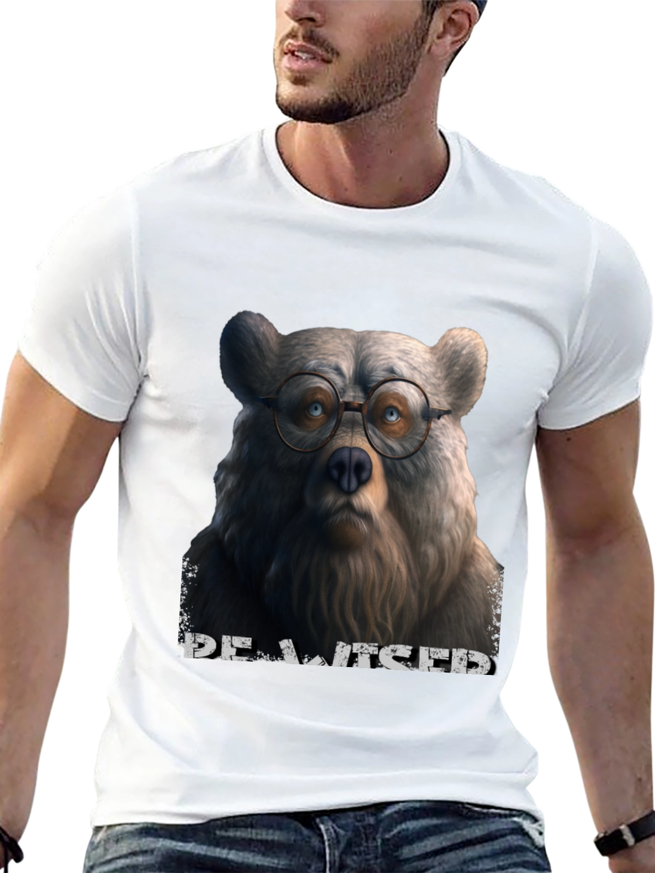 Bear with Glasses Graphic T-Shirt