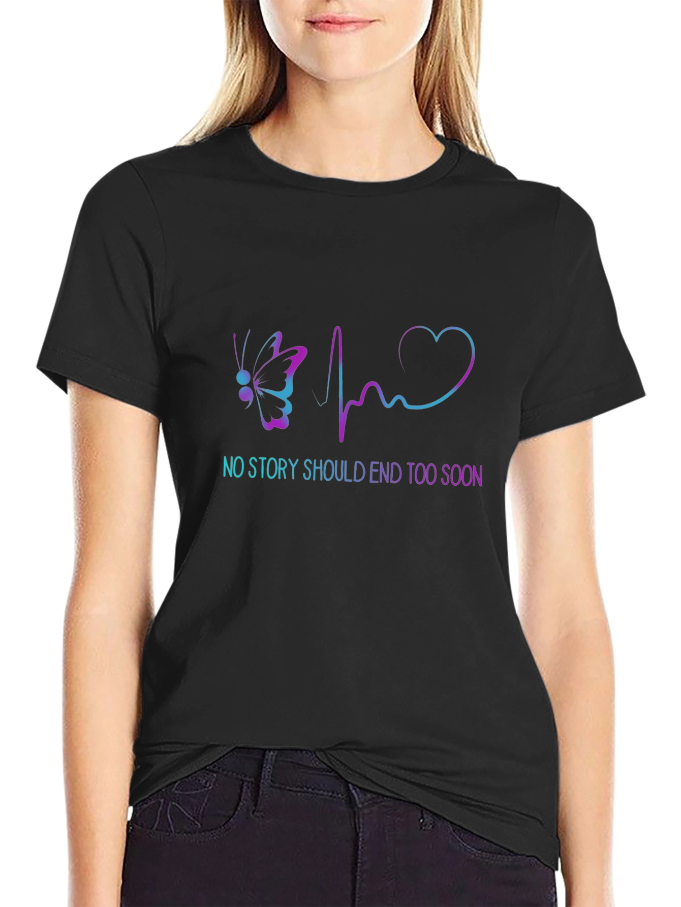 Inspirational Butterfly Heartbeat T-Shirt - Suicide Prevention