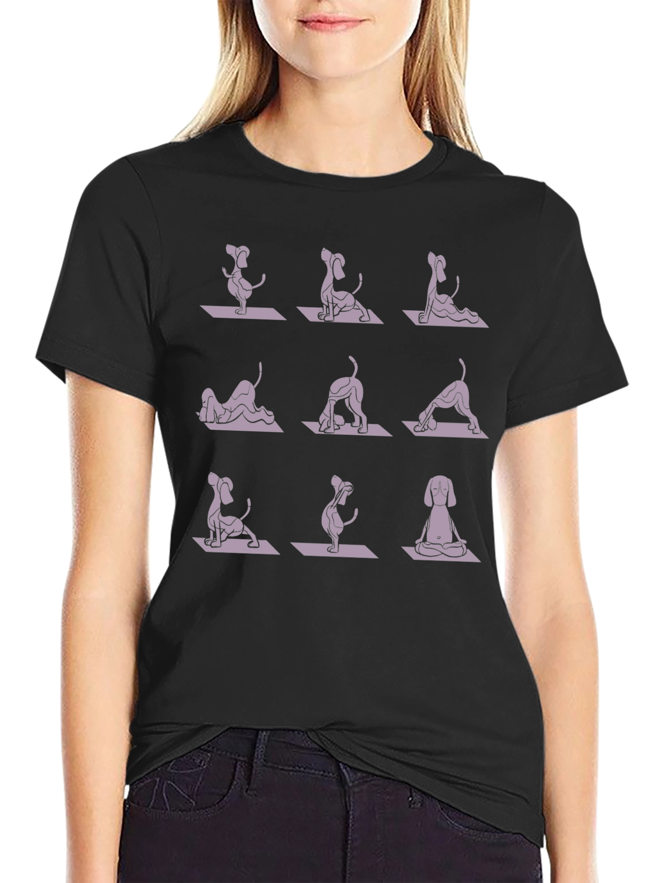 Dog Yoga Pose T-Shirt - Meditative Pup Design
