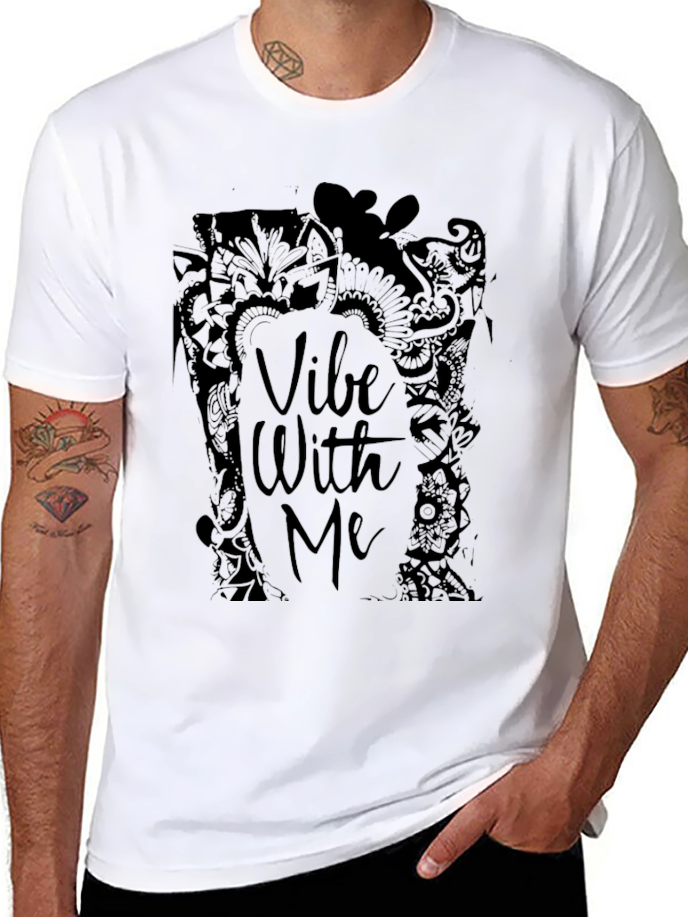 Vibe With Me Black Graphic Tee