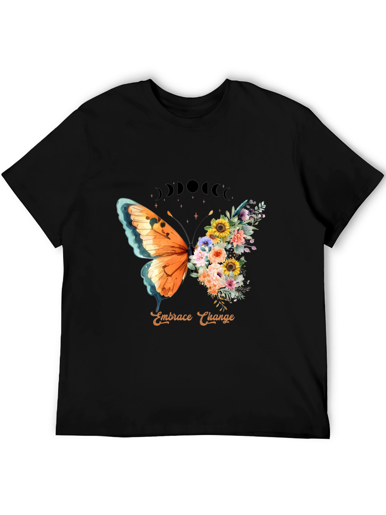 Embrace Change Butterfly Floral Graphic Tee
