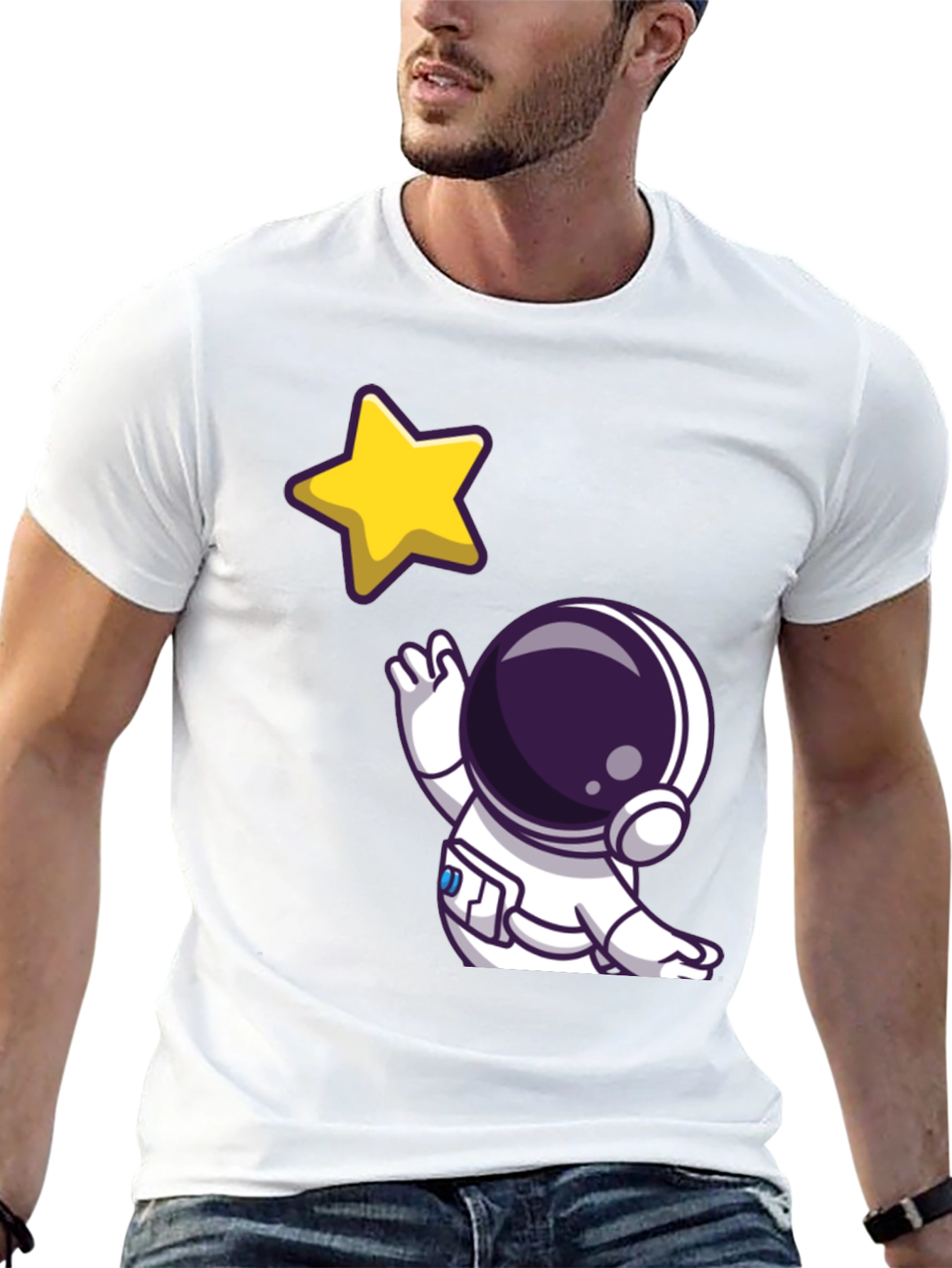 Astronaut Star Graphic Tee - Black T-Shirt