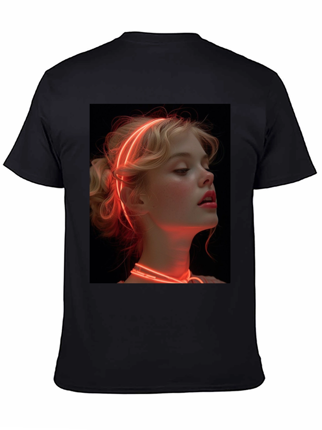 Neon Glow Girl T-Shirt - Unique Graphic Tee